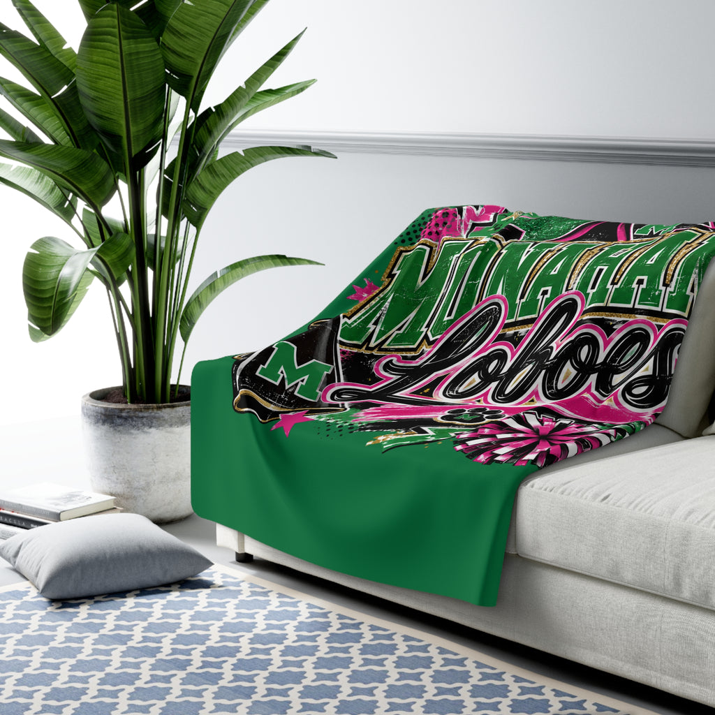 Monahans Loboes Cheer Sherpa Fleece Stadium Blanket