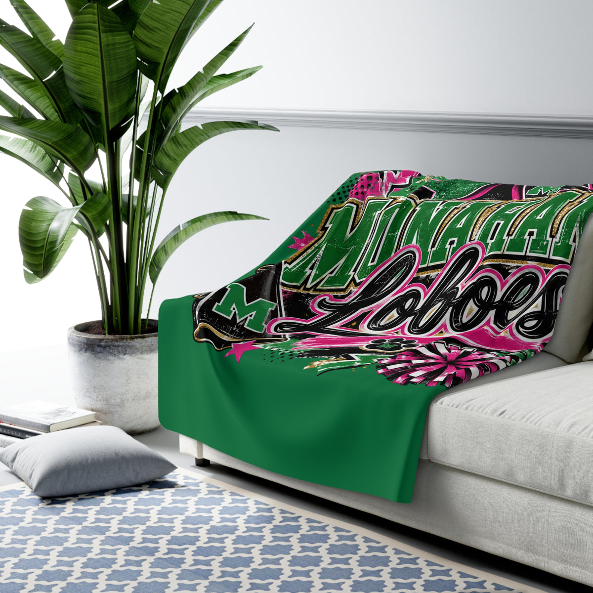 Monahans Loboes Cheer Sherpa Fleece Stadium Blanket
