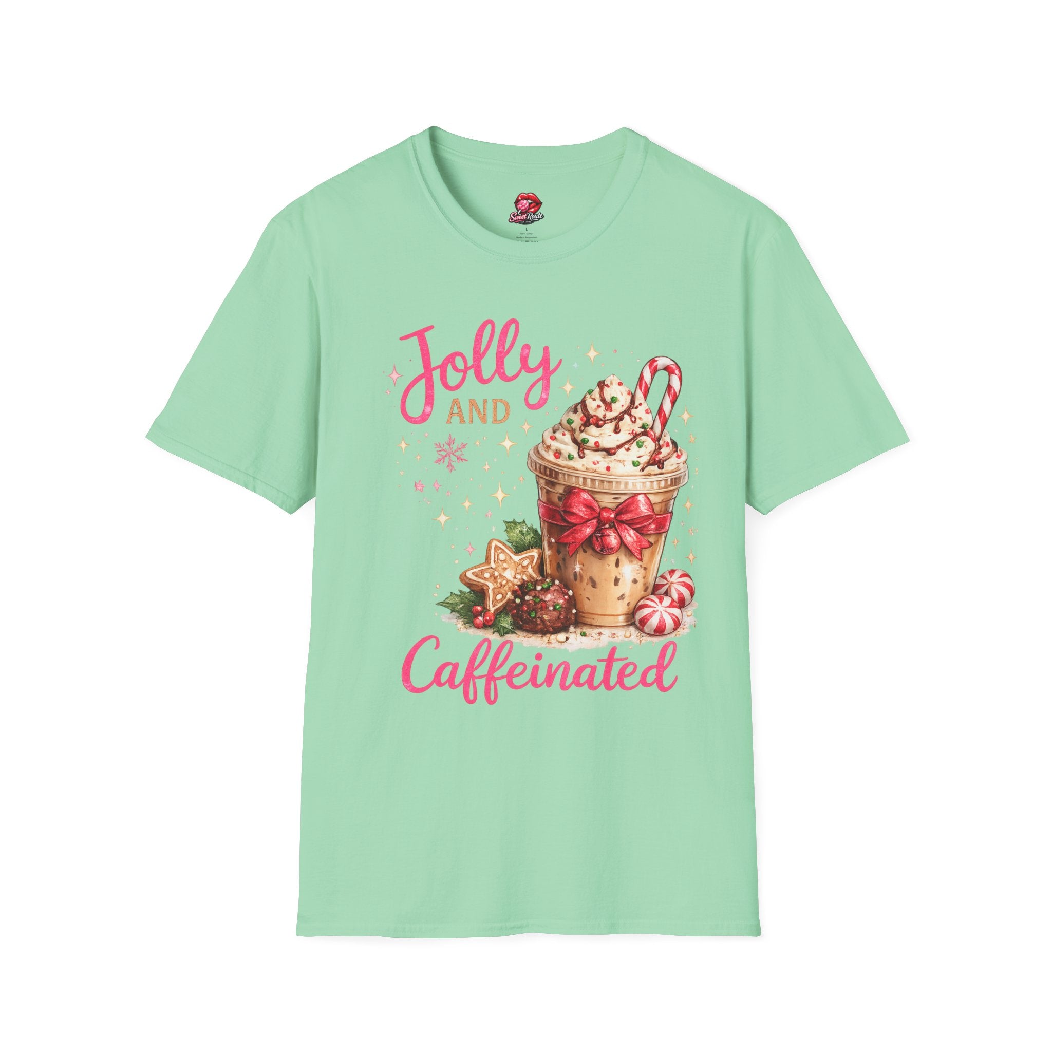 Jolly and Caffeinated Christmas T-Shirt