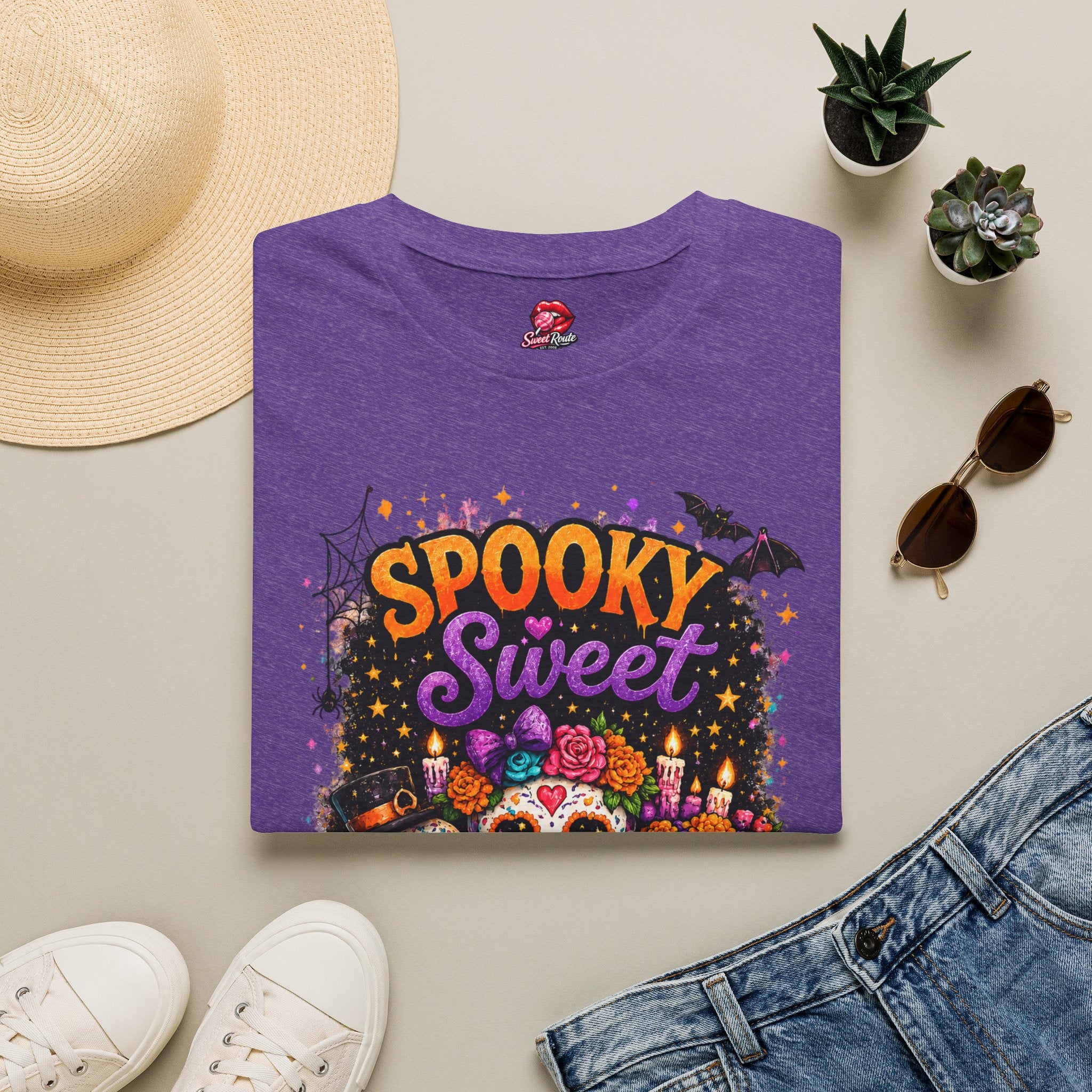 Spooky Sweet Sugar Skulls Halloween T-Shirt | Cute Sugar Skull Tee | Day of the Dead Shirt | Fall Graphic Tee | Spooky Season Shirt | Halloween Gift