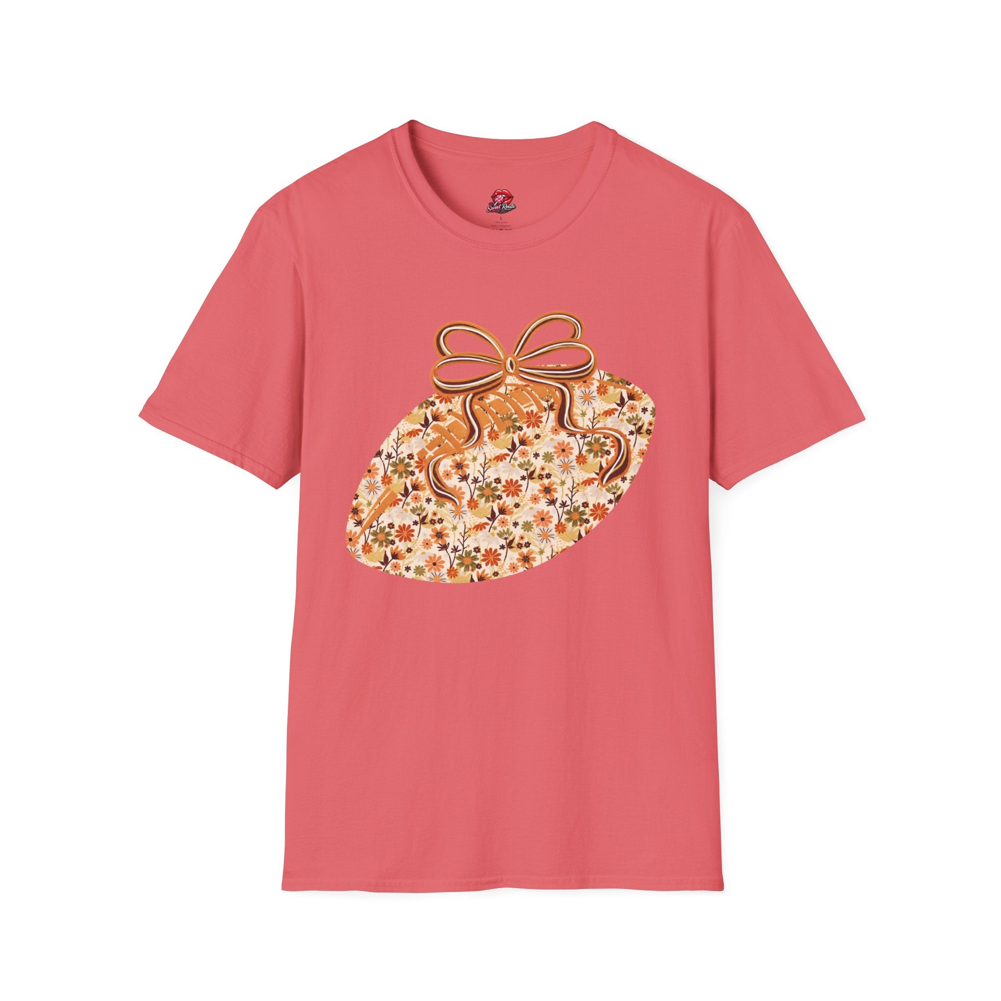Floral Pumpkin Bow T‑Shirt