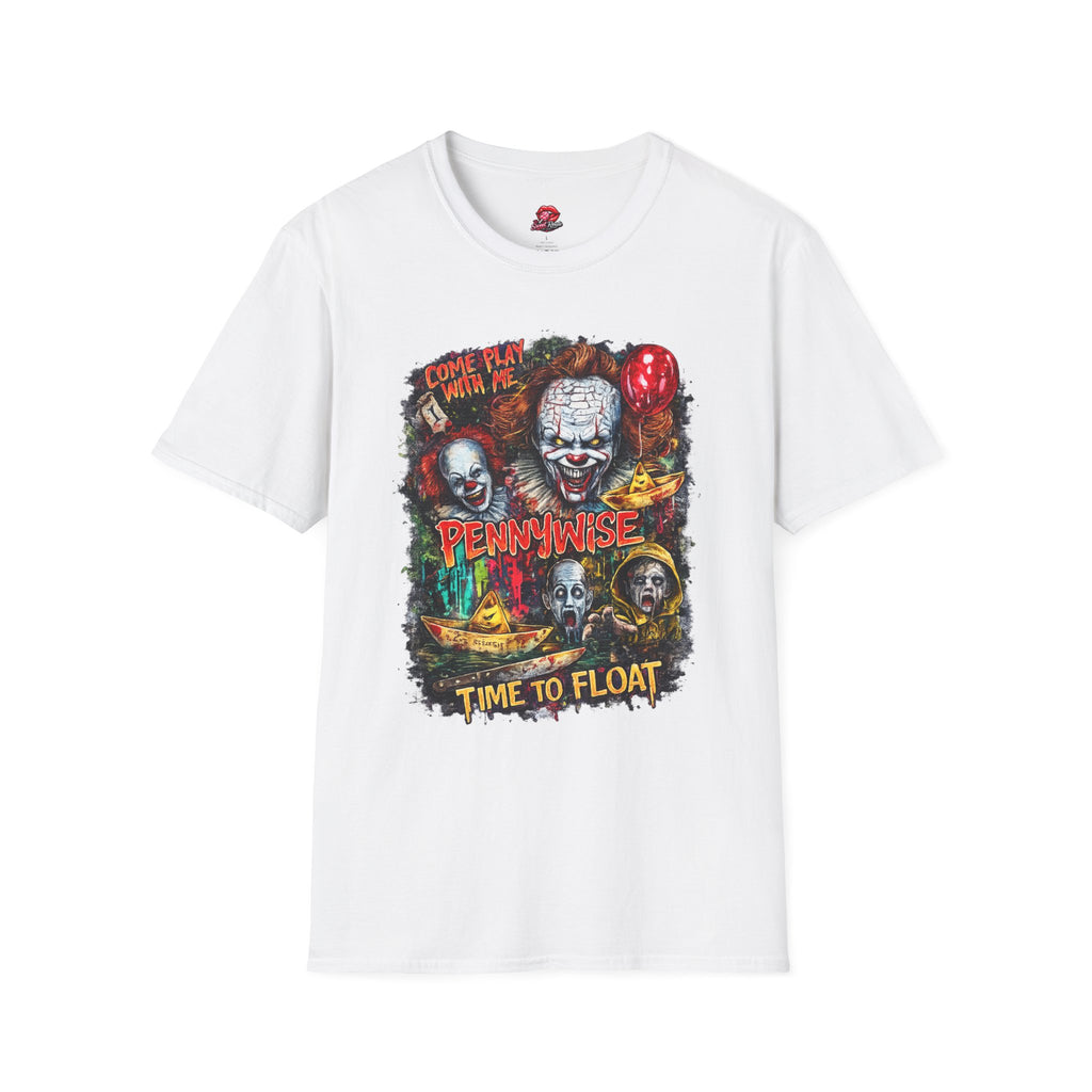 Come Play With Me Pennywise Shirt | Retro Horror Movie T-Shirt | Vintage Creepy Clown Halloween Graphic Tee | Spooky Halloween Shirt