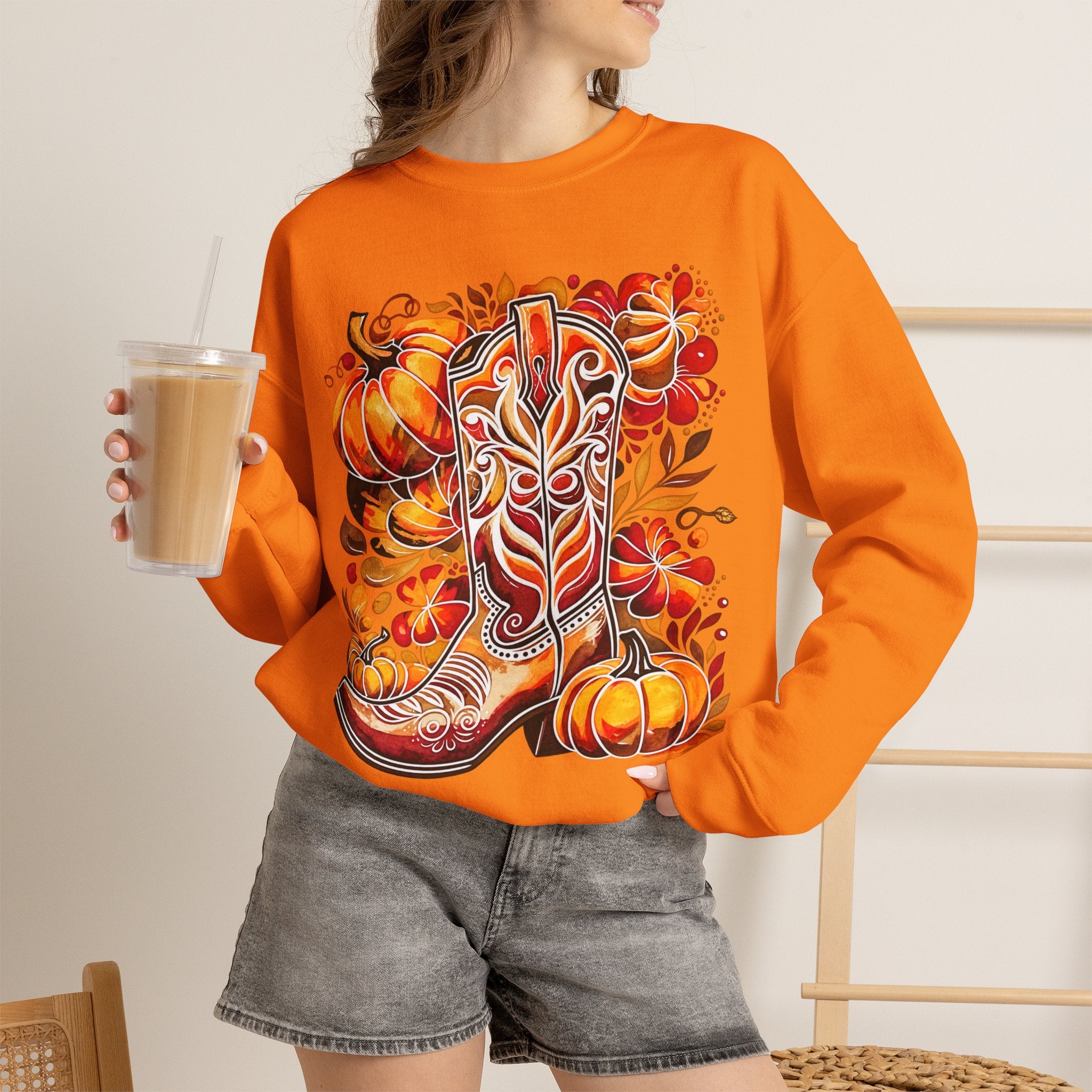 Autumn Cowboy Boot Sweatshirt