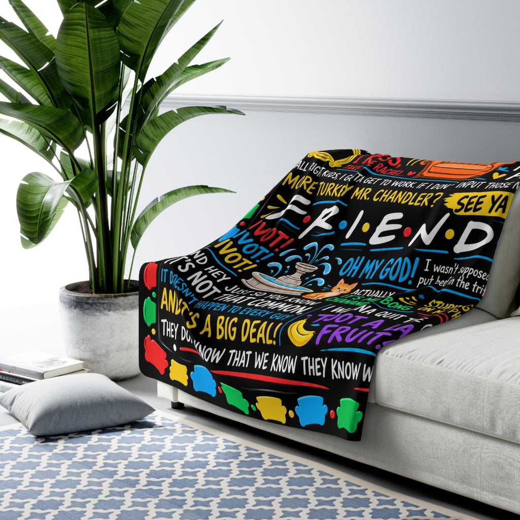 Friends Quote Sherpa Fleece Blanket