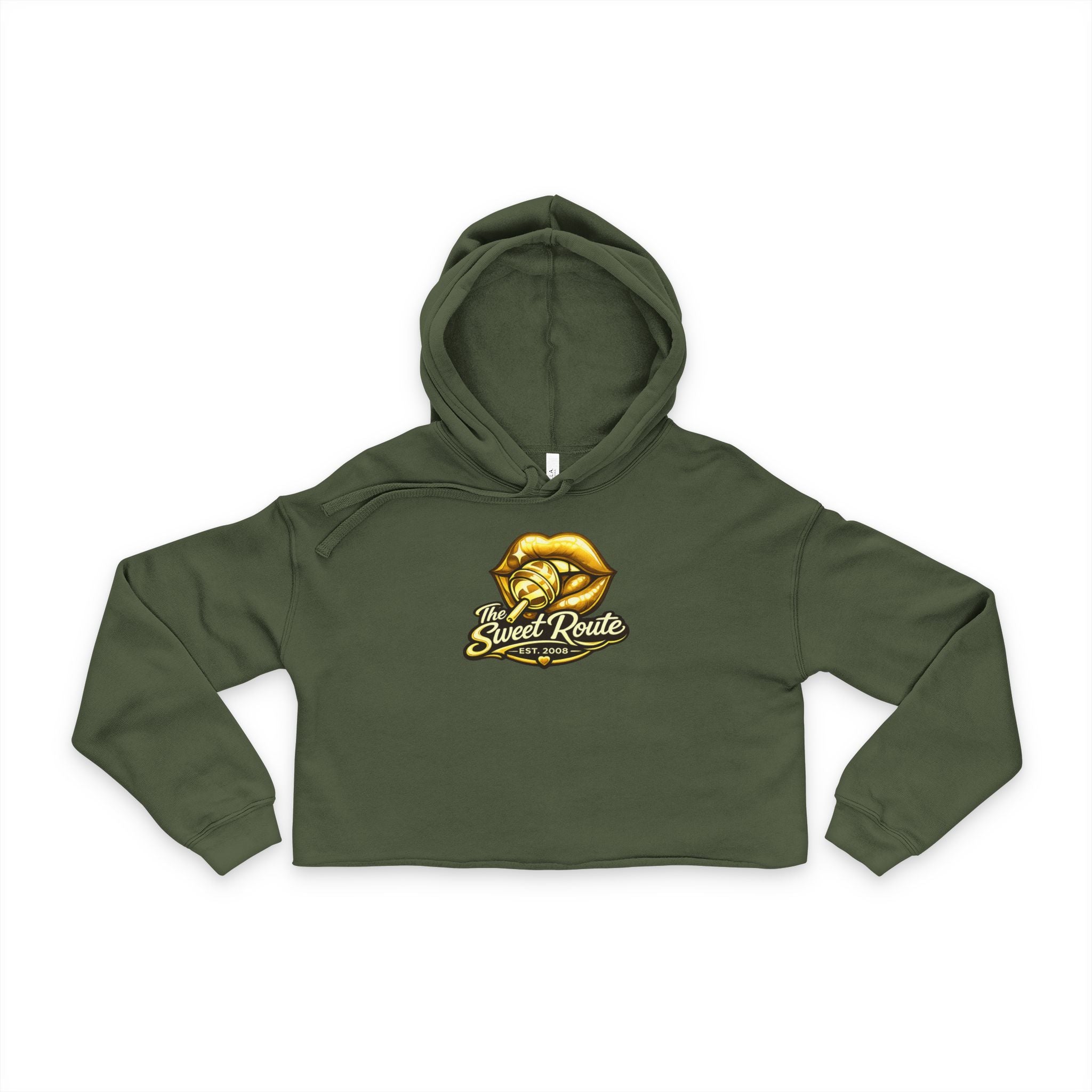 Sweet Route Gold Logo Cropped Hoodie