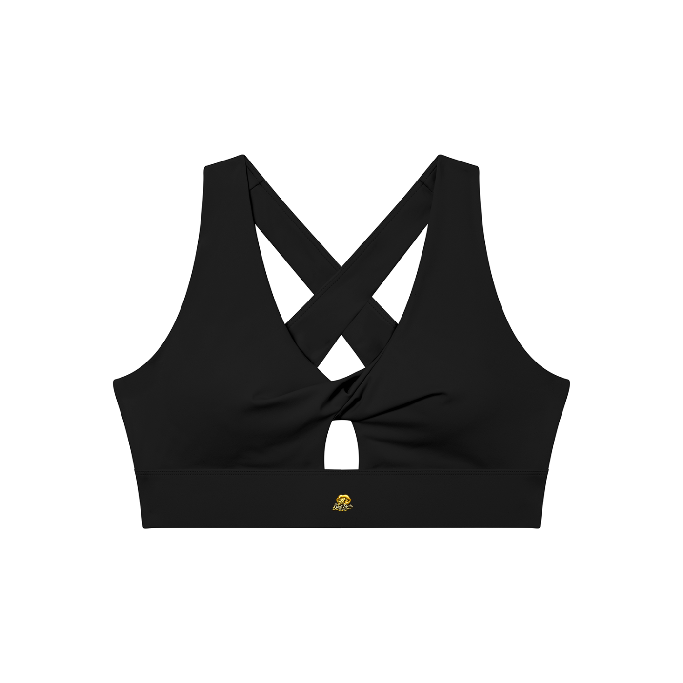 Sweet Route Women's Twist Front V-Neck Sports Bra