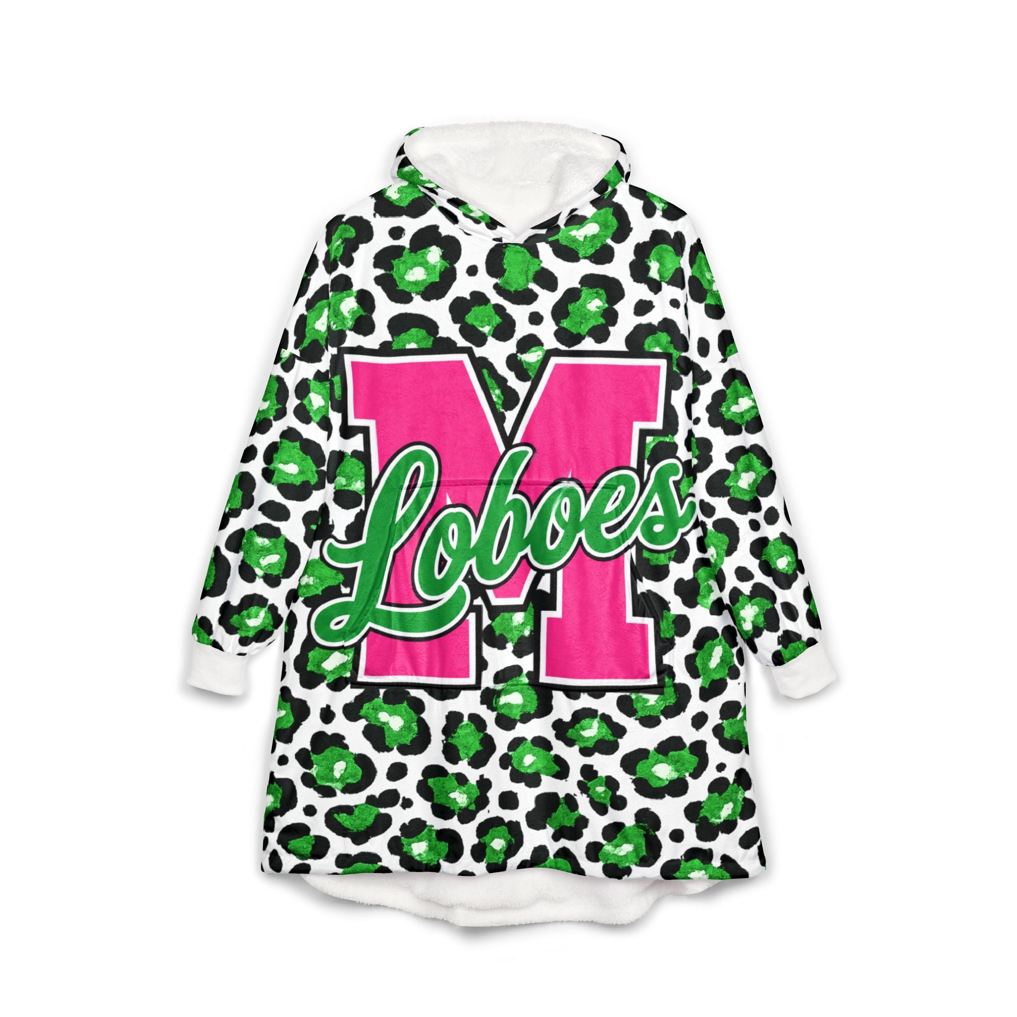 Green Leopard 'Loboes Hooded Blanket