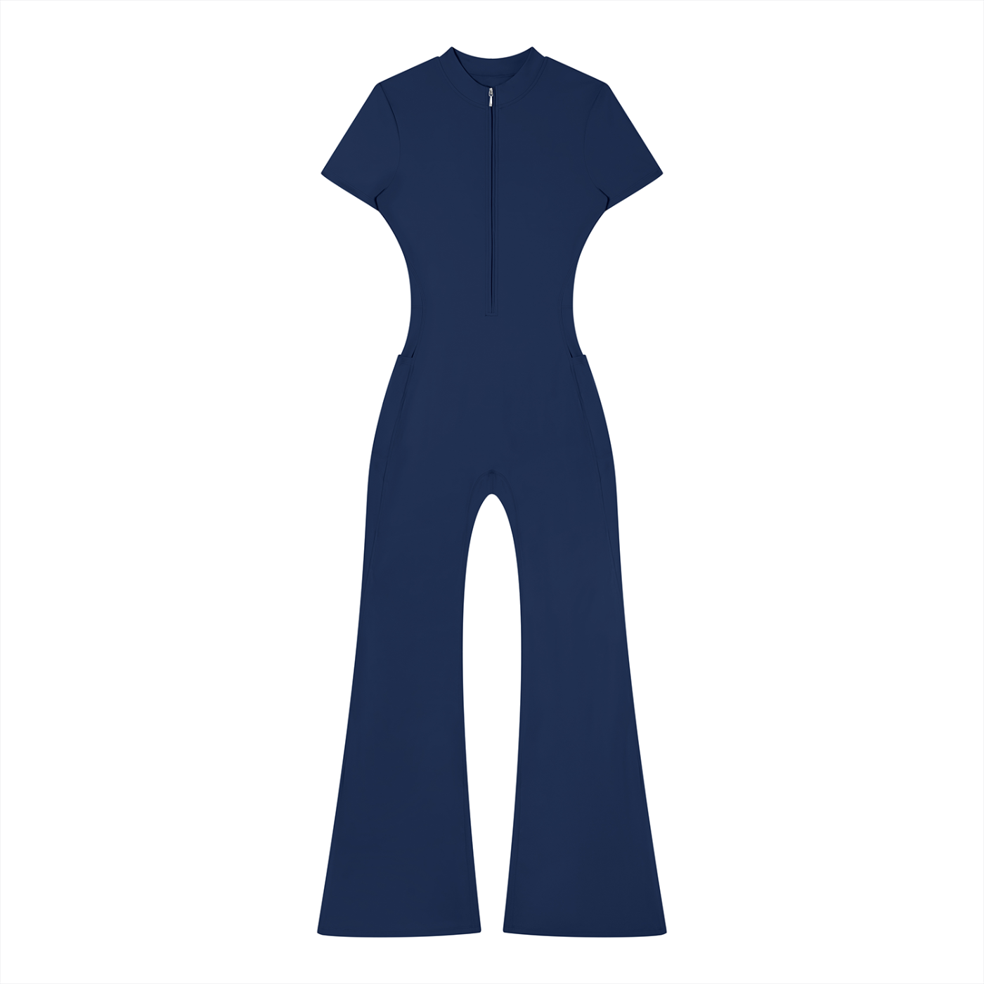 Women’s Tight Flared Leg Quarter-Zip Jumpsuit