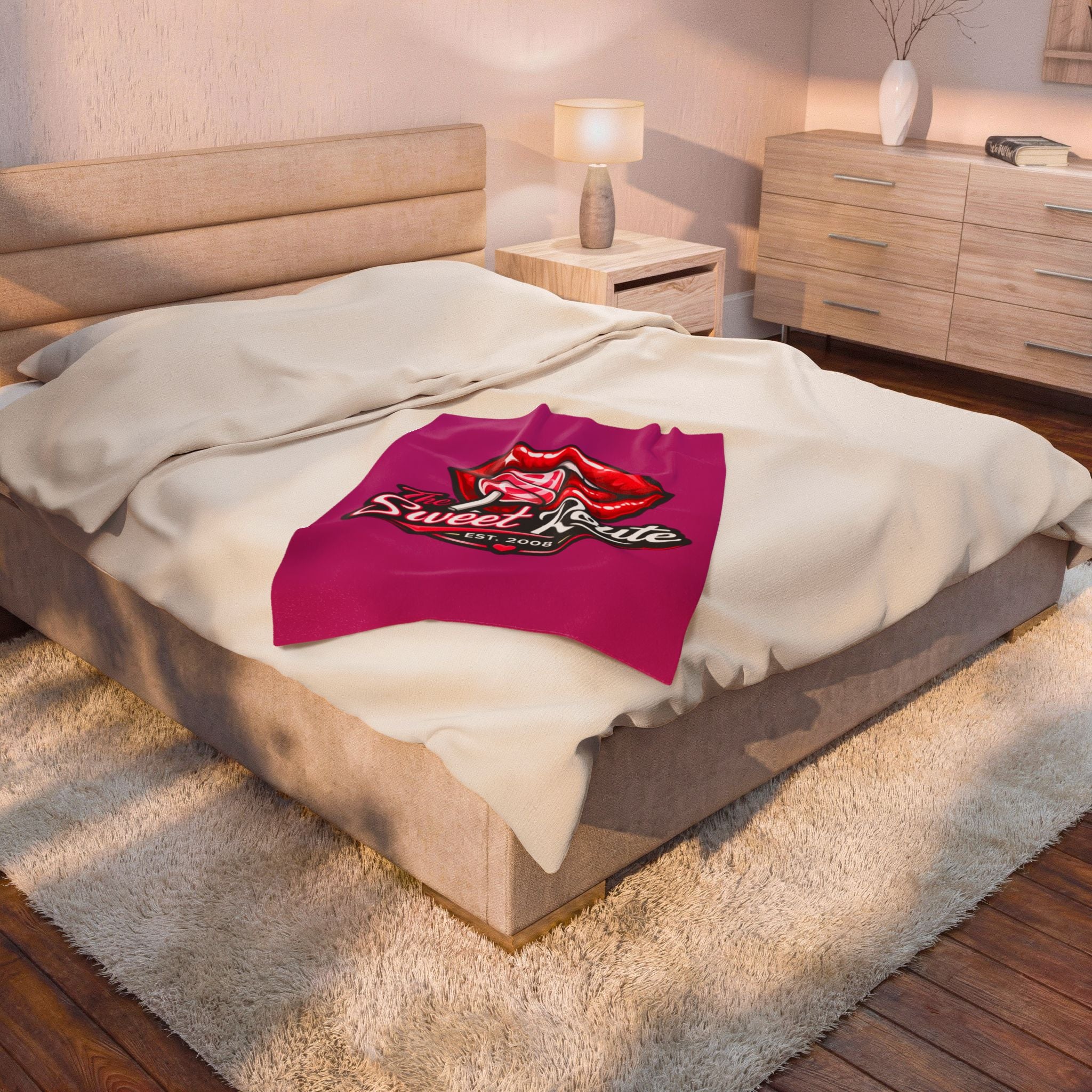 Sweet Route Pink Velveteen Blanket