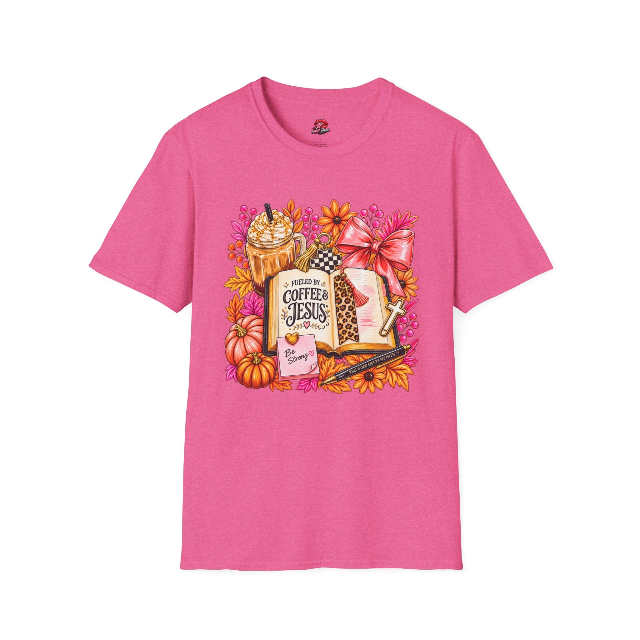Fueled by Coffee & Jesus Autumn Floral Tee