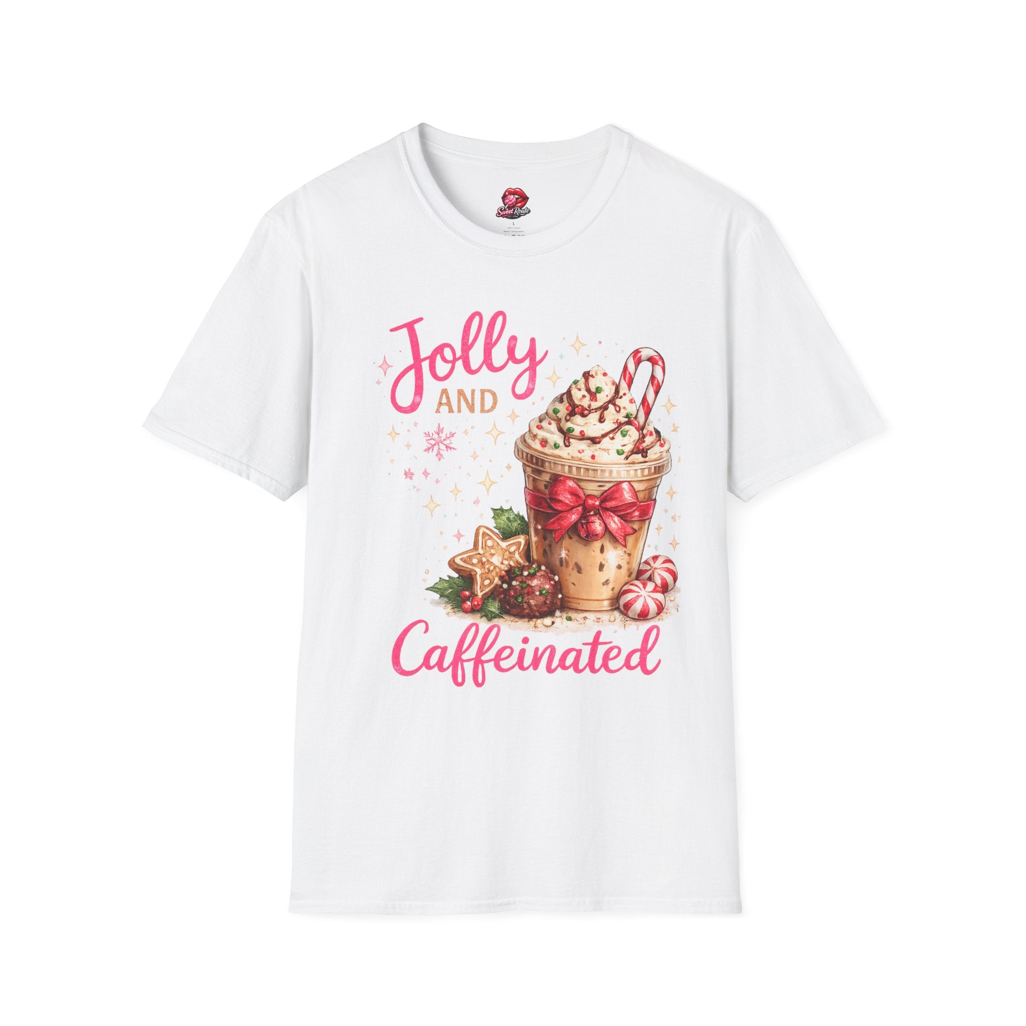 Jolly and Caffeinated Christmas T-Shirt
