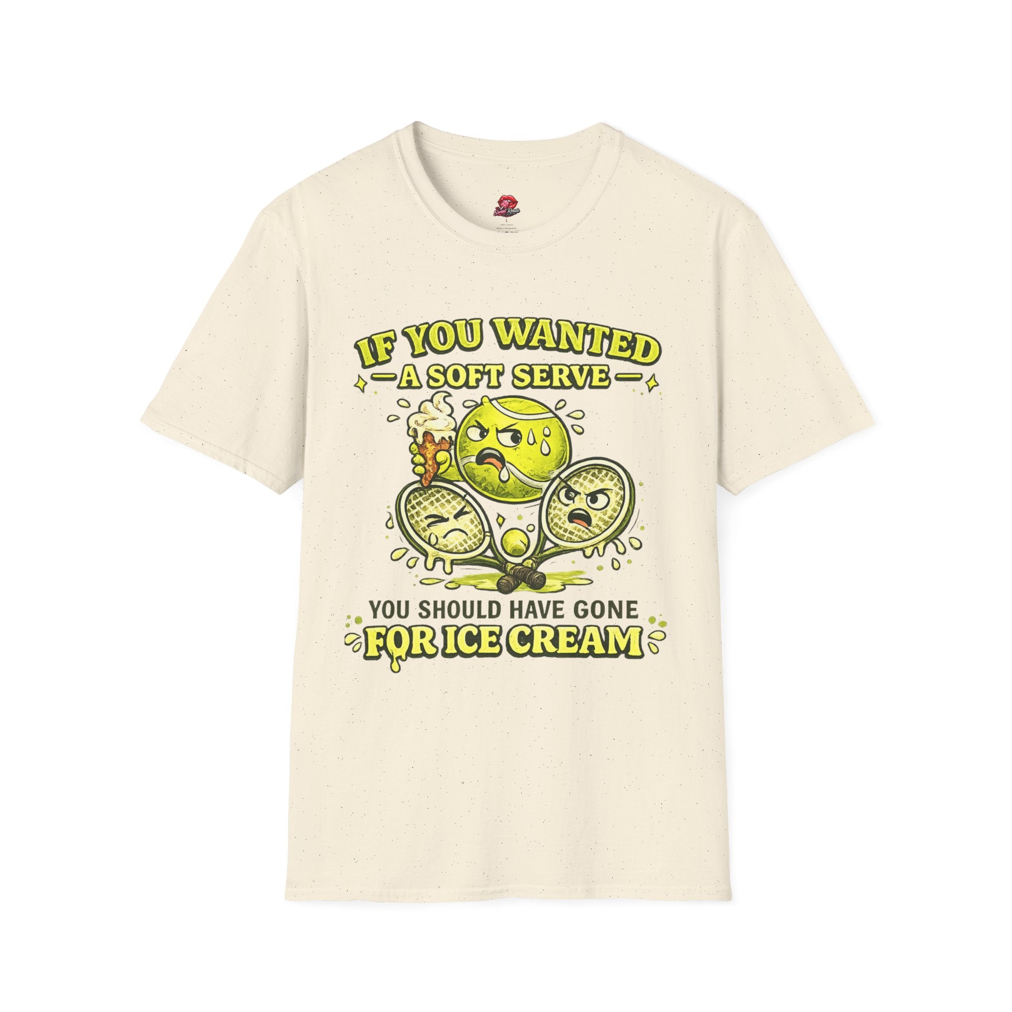 If You Wanted A Soft Serve: Funny Tennis Ball Ice Cream Graphic Tee