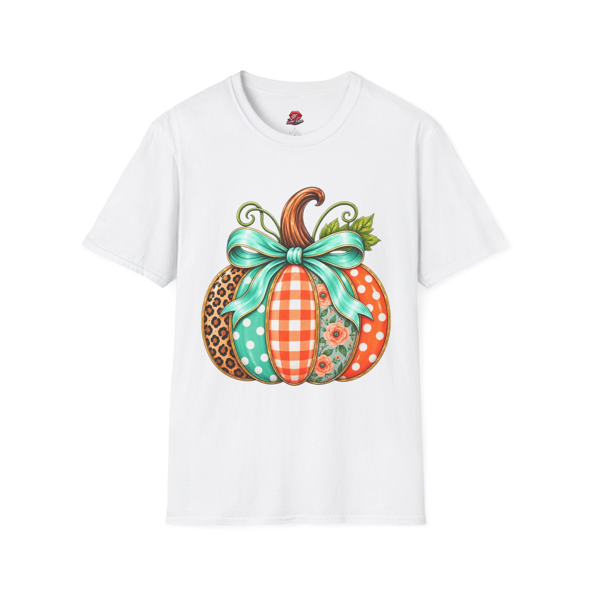 Fall Patchwork Pumpkin T‑Shirt