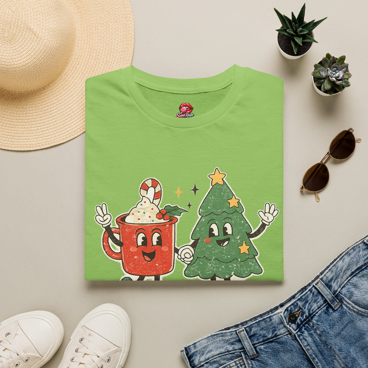 Feelin' Jolly mug and Christmas tree T-Shirt