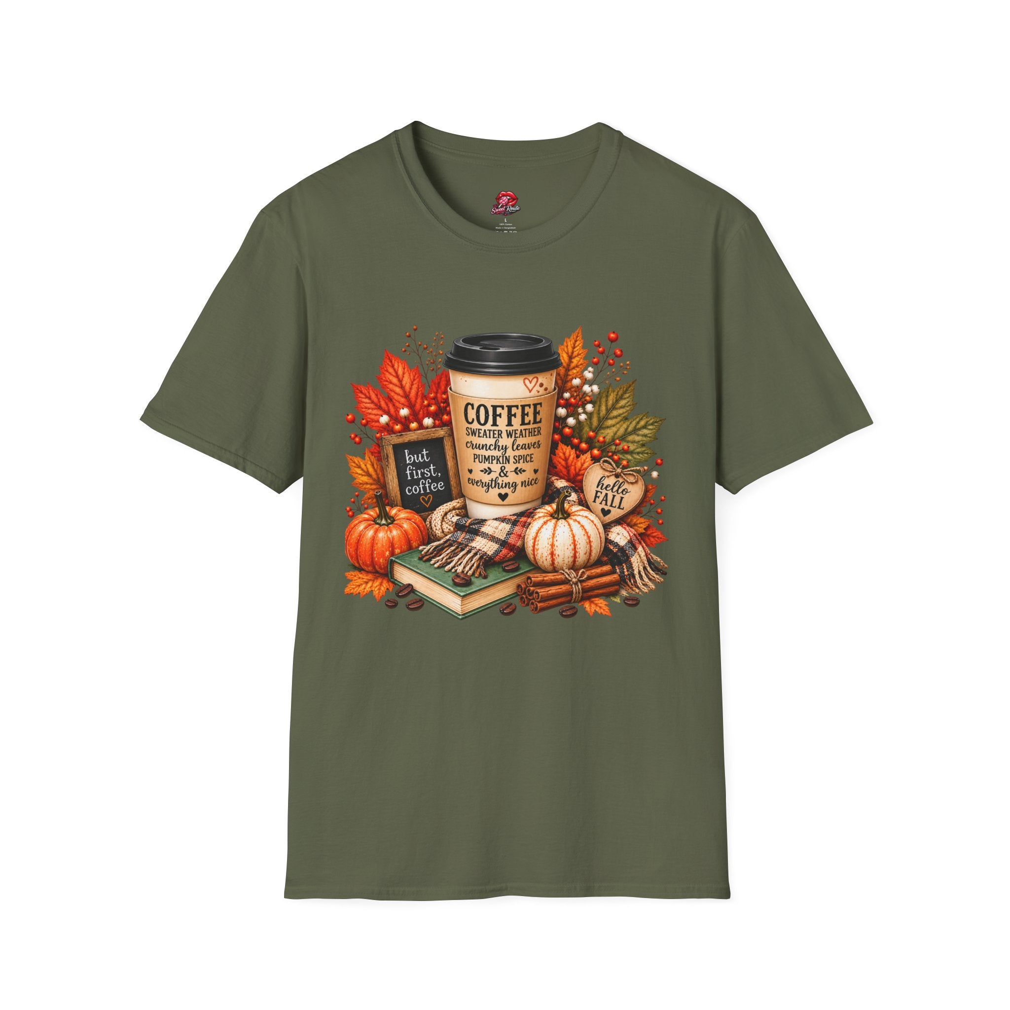 Pumpkin Spice Autumn Coffee Graphic Tee