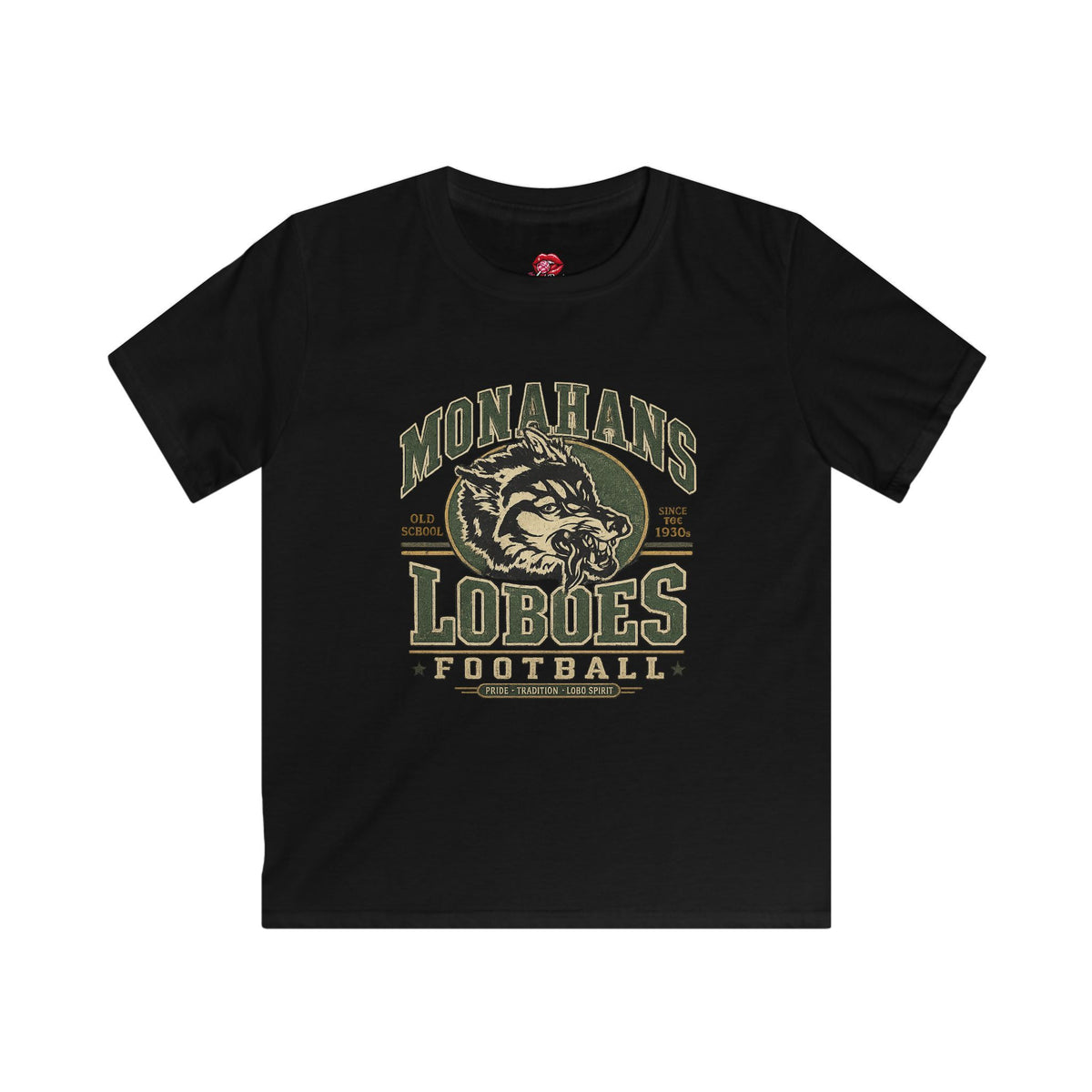 Monahans Loboes Football Vintage Kids Tee