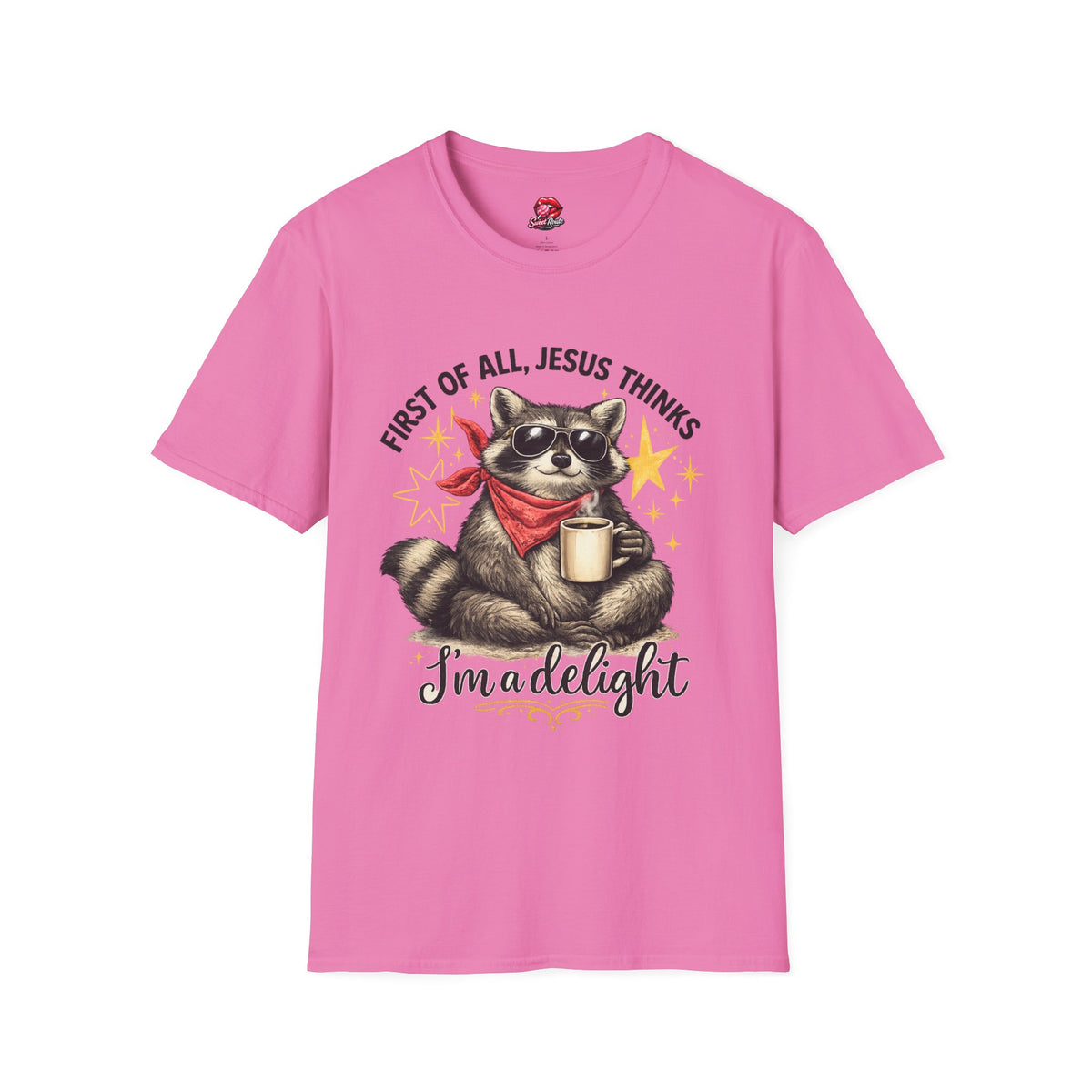 First of All Jesus Thinks Raccoon with Coffee T-Shirt