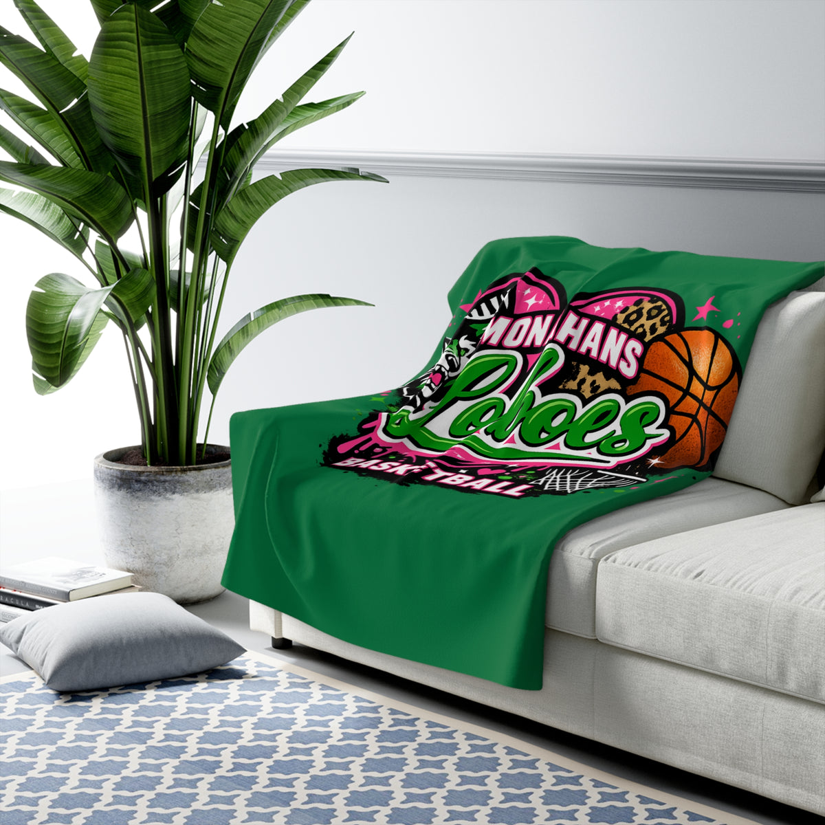 Loboes Basketball Sherpa Blanket