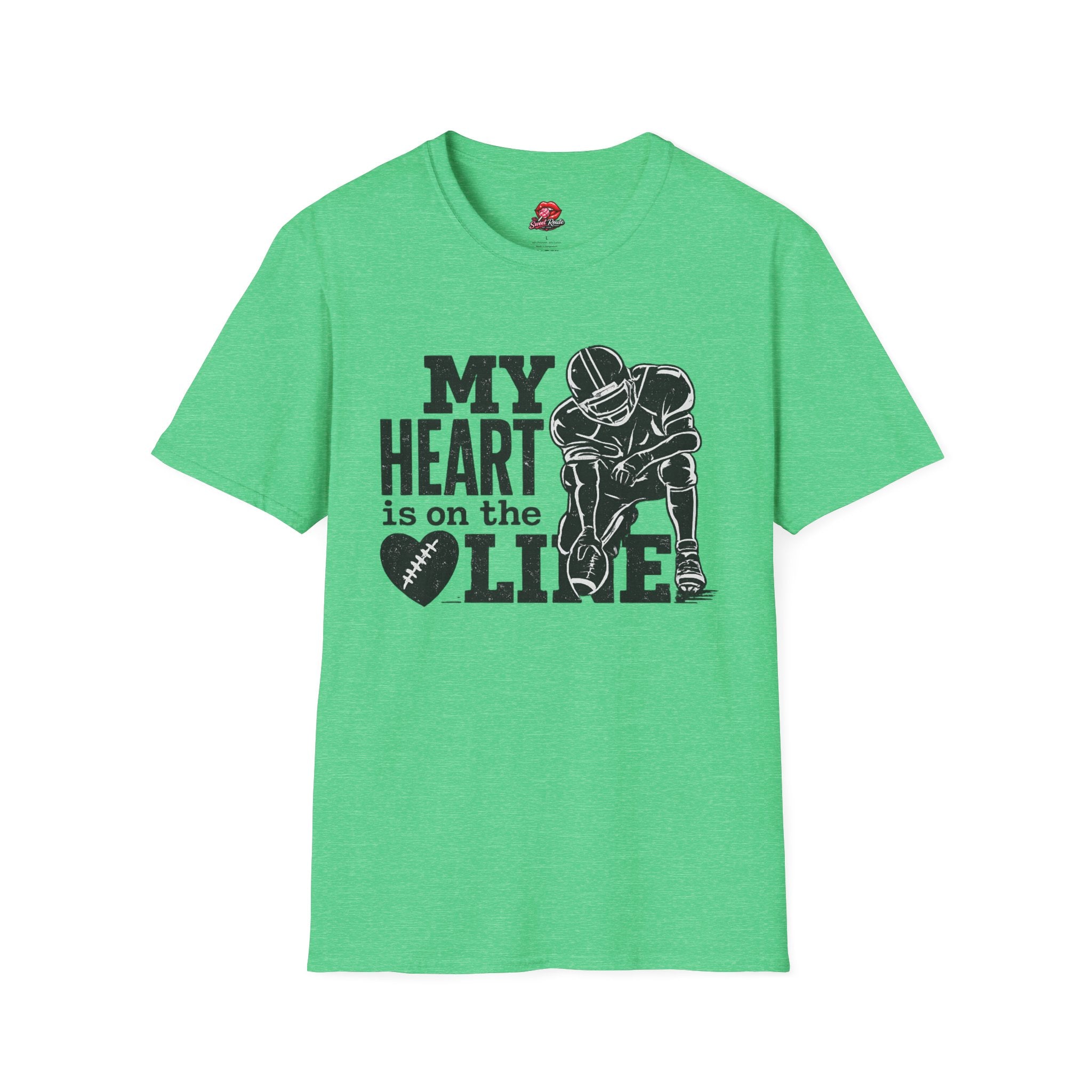 My Heart Is on the Line Football  Tee