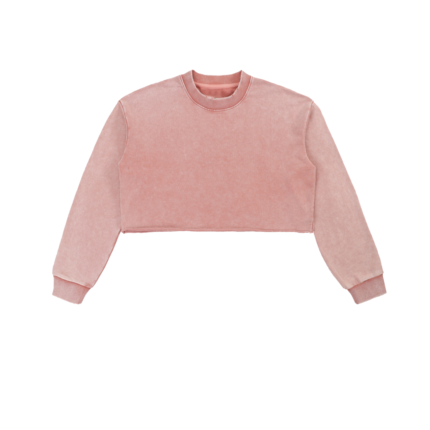 Sweet Route Snow Washed Raw Edge Cropped Sweatshirt