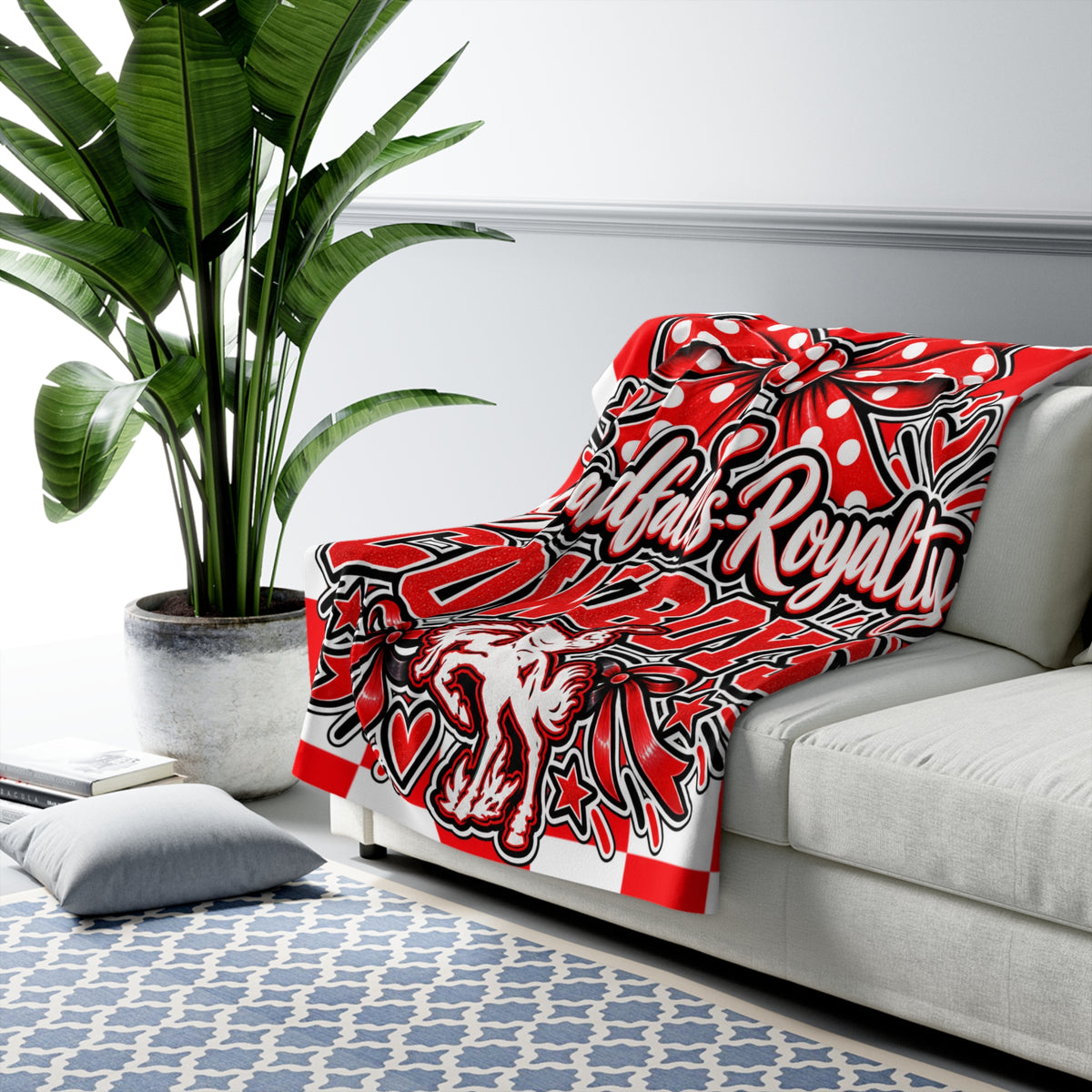 Grandfalls Royalty Cowboys Fleece Sherpa Blanket