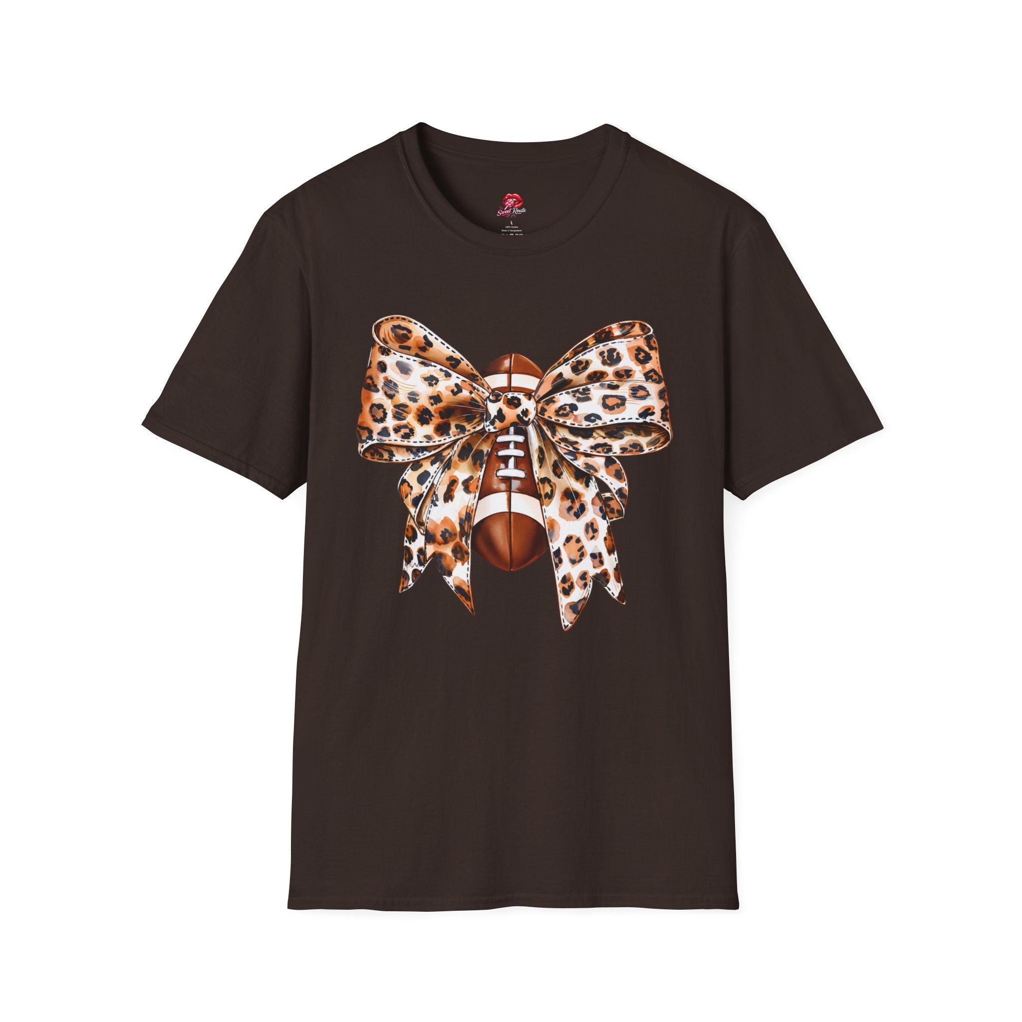 Leopard Bow Football T-Shirt