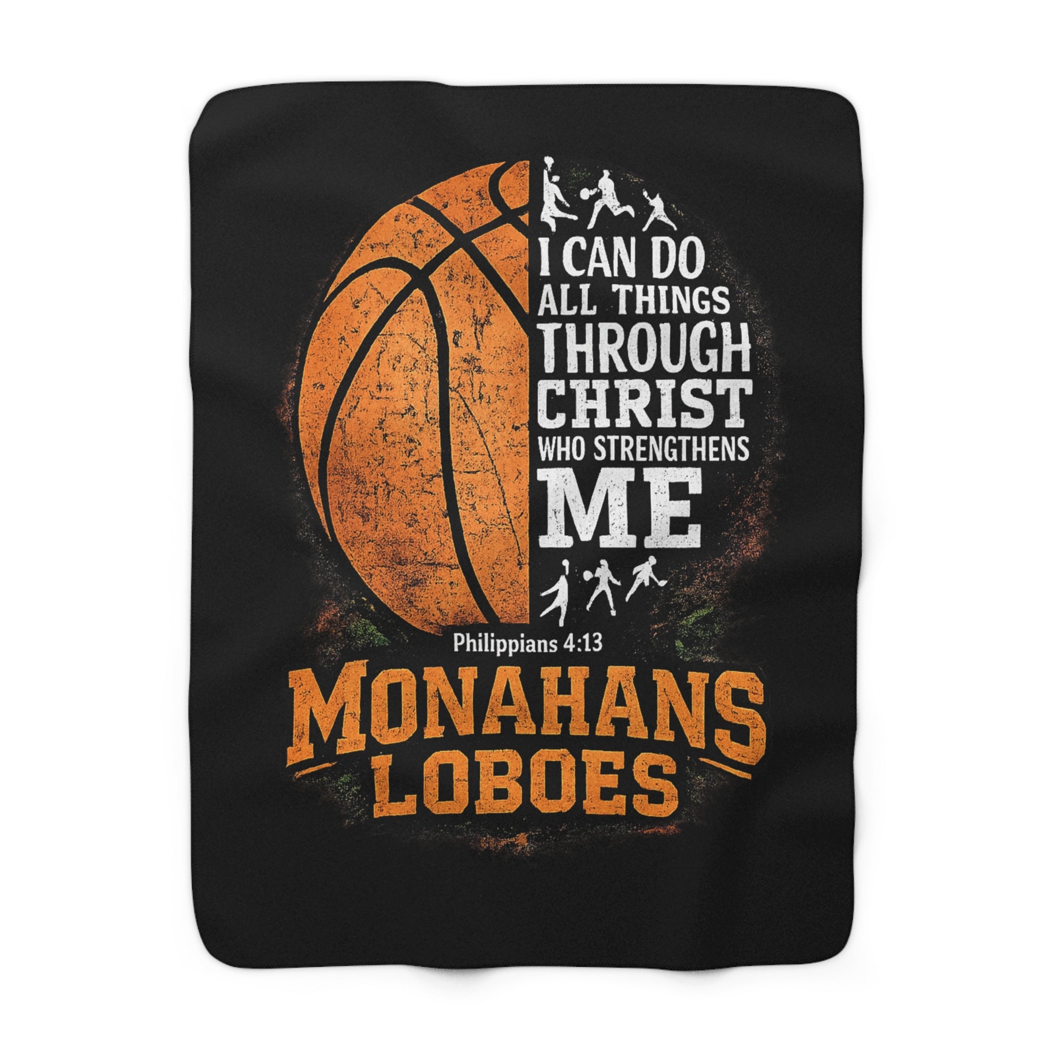 Monahans Loboes Basketball Sherpa Fleece Blanket