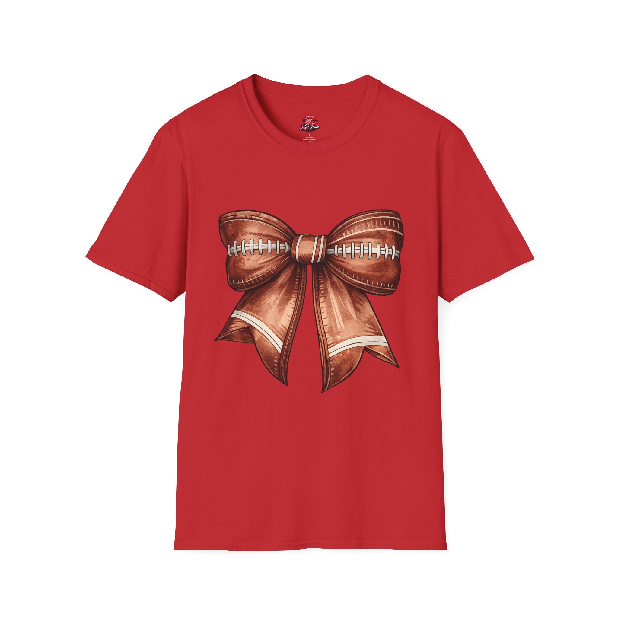 Football Stitch Bow T‑Shirt