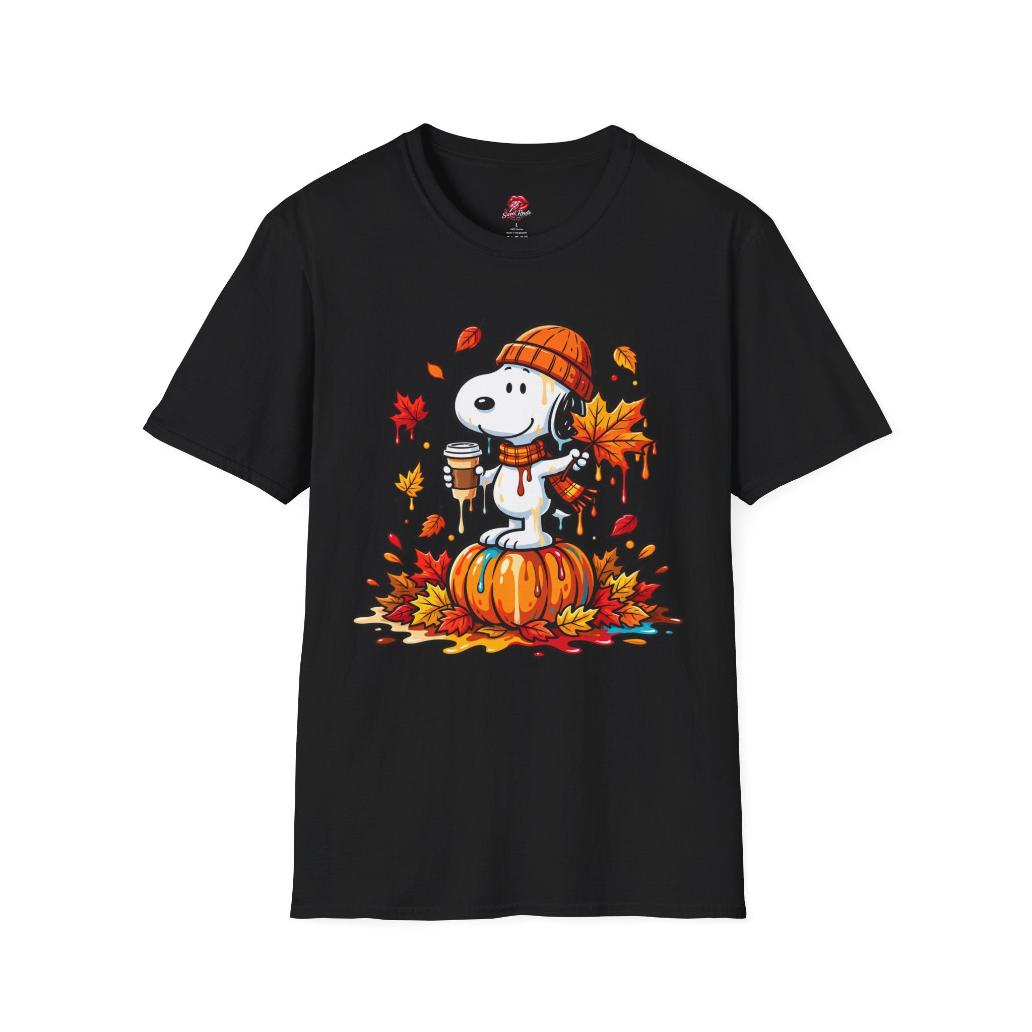 Fall Pumpkin, Leaves & Coffee snoopy T-Shirt
