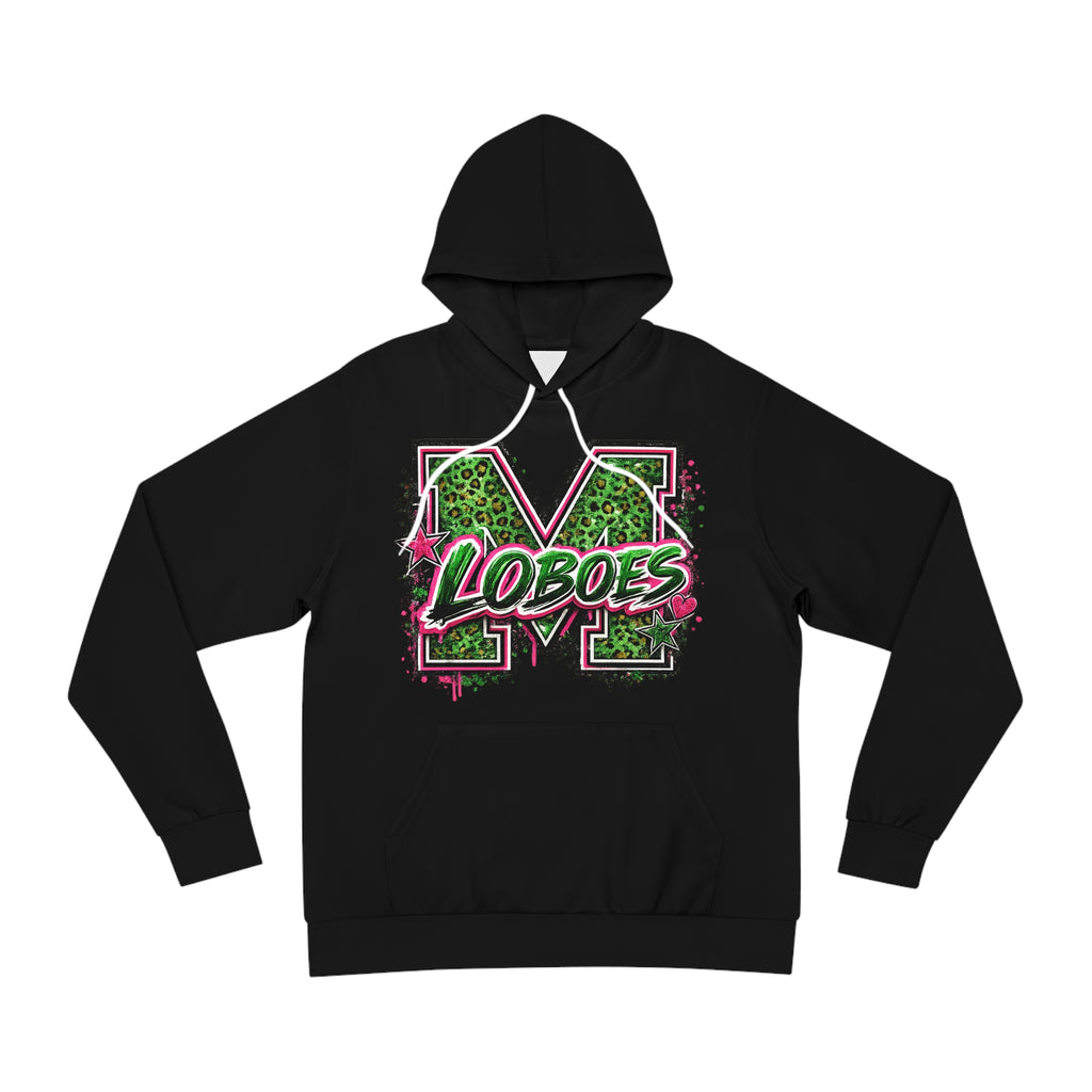 Loboes Graphic Hoodie — Leopard M Print with Pink Graffiti