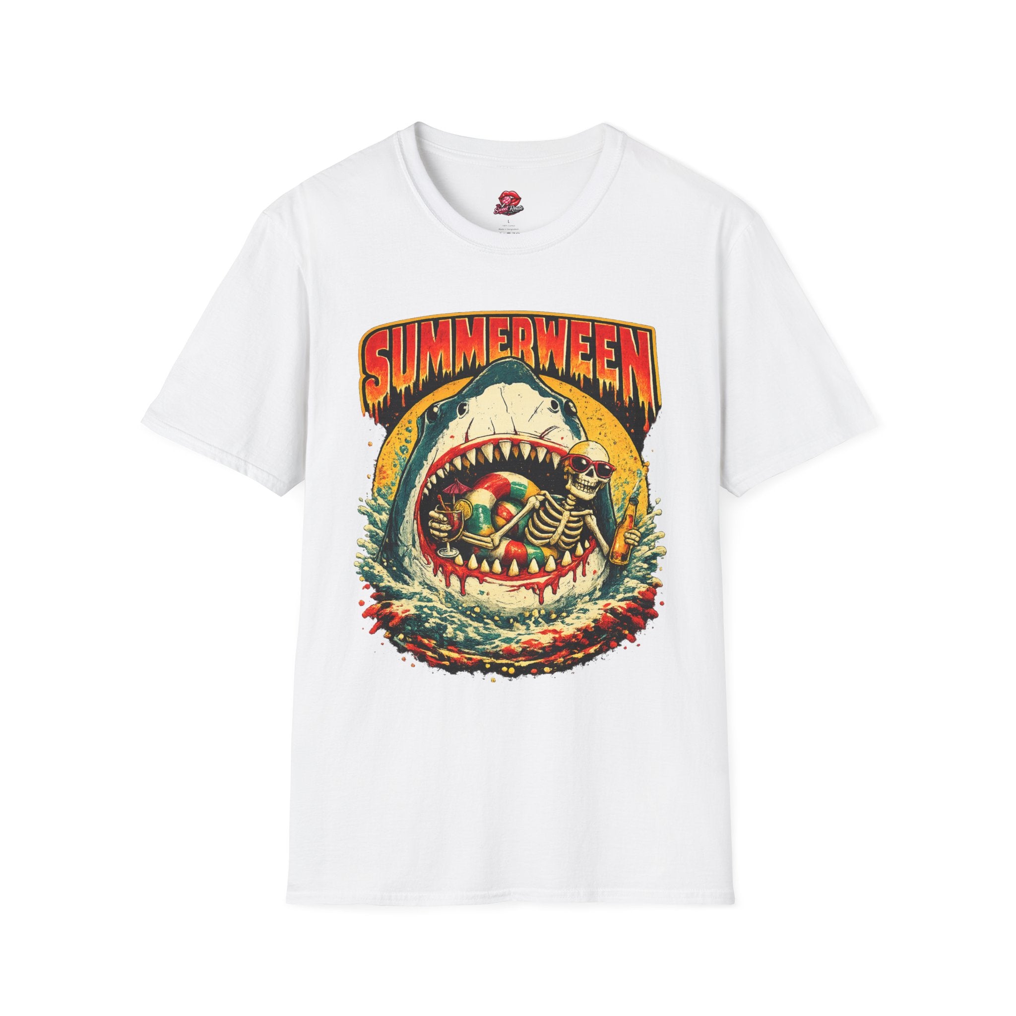 'Summerween Retro Shark Skull Tee