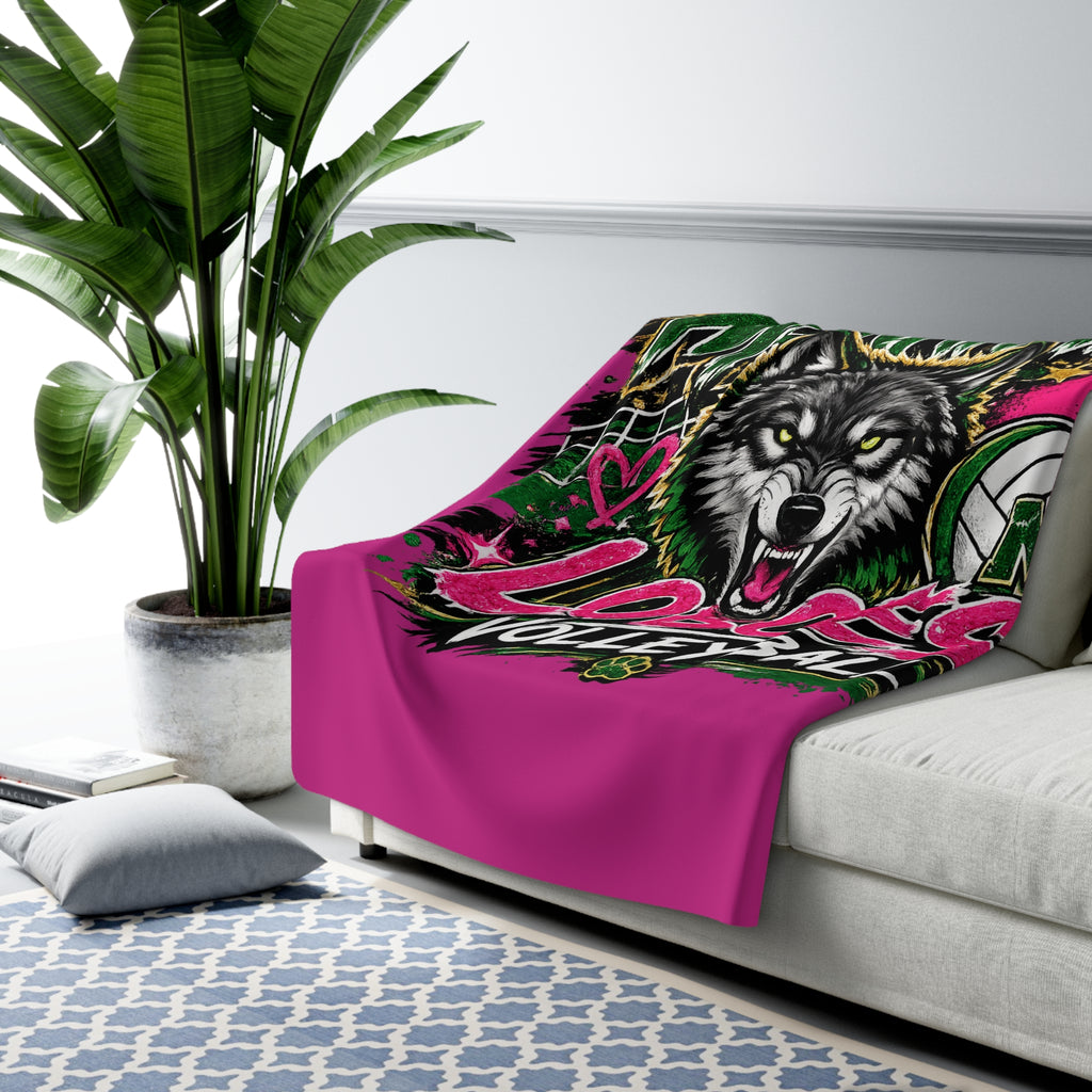 Monahans Loboes Volleyball Sherpa Blanket