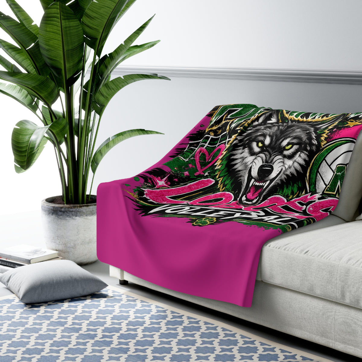 Monahans Loboes Volleyball Sherpa Blanket
