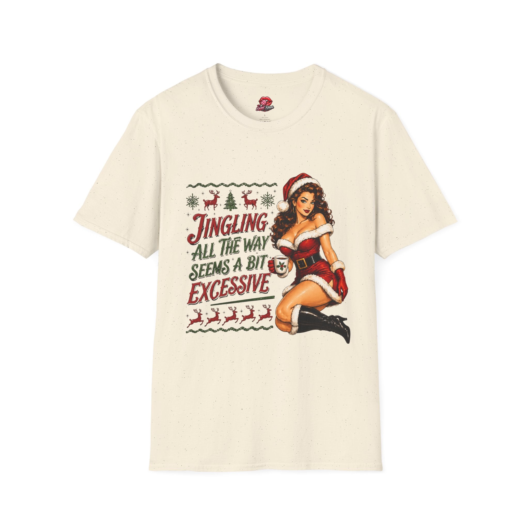 Jingling All The Way Pinup Santa T-Shirt