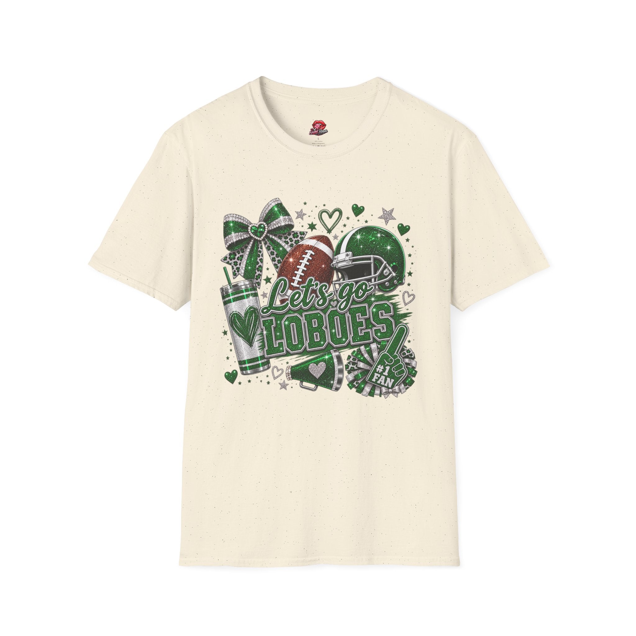 Lets Go Loboes Football Tee