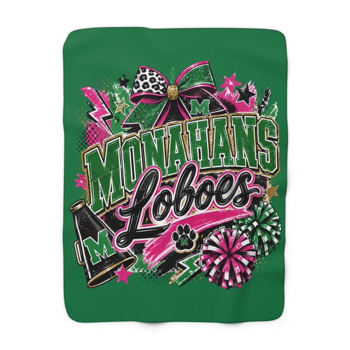 Monahans Loboes Cheer Sherpa Fleece Stadium Blanket