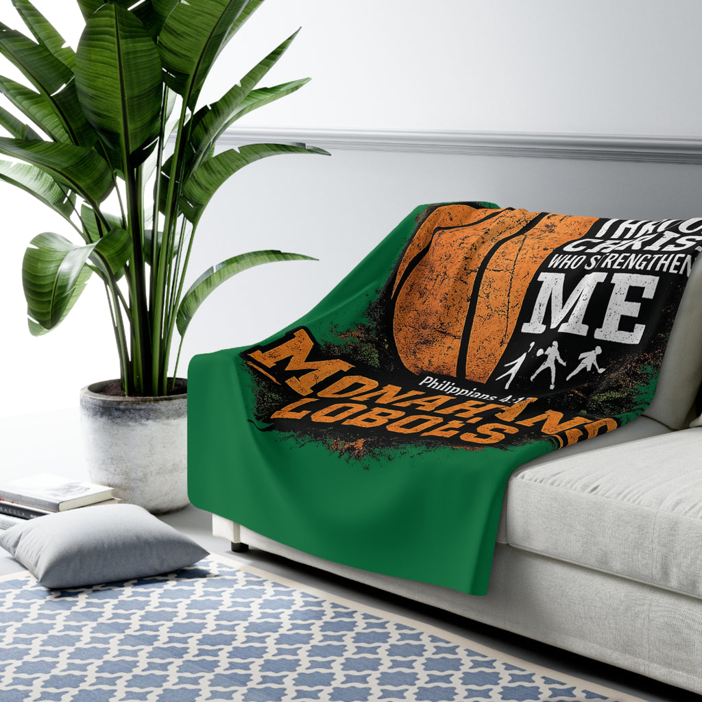 Monahans Loboes Basketball Sherpa Blanket