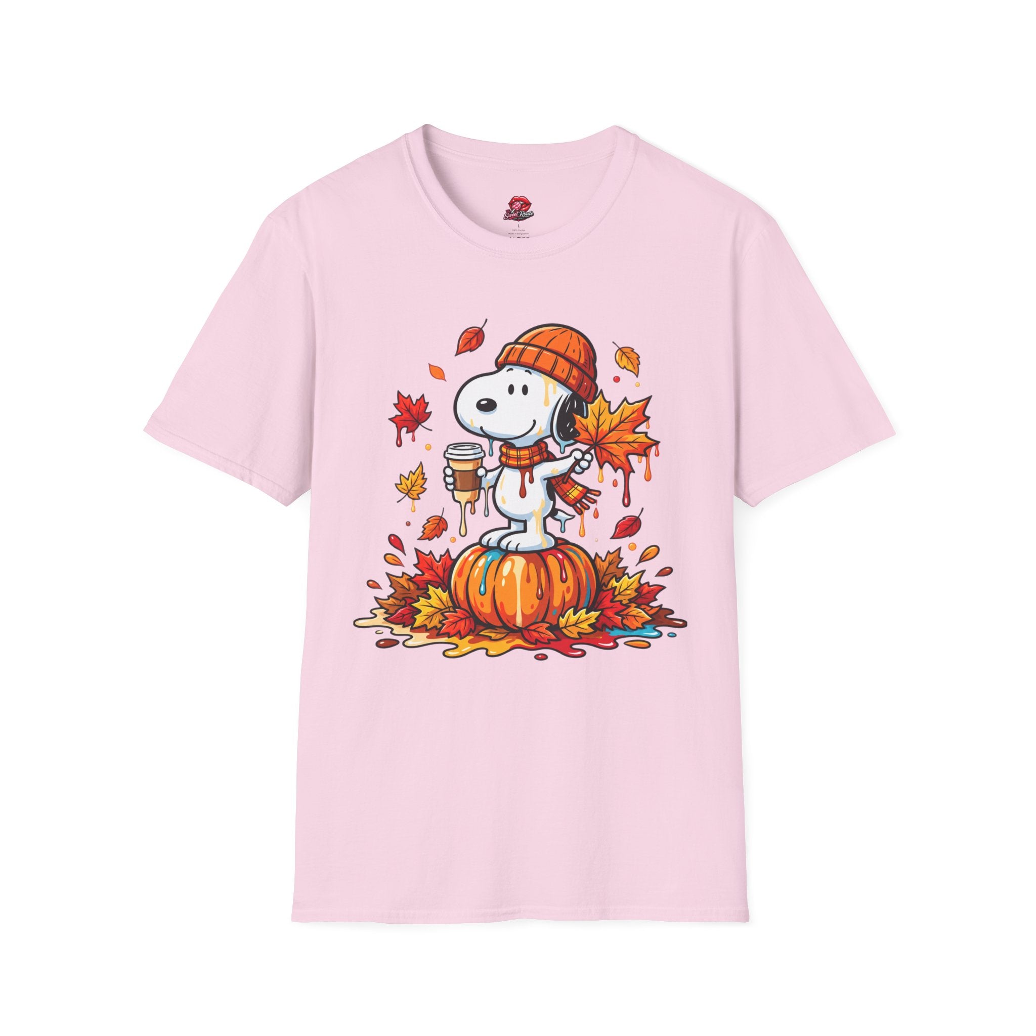 Fall Pumpkin, Leaves & Coffee snoopy T-Shirt