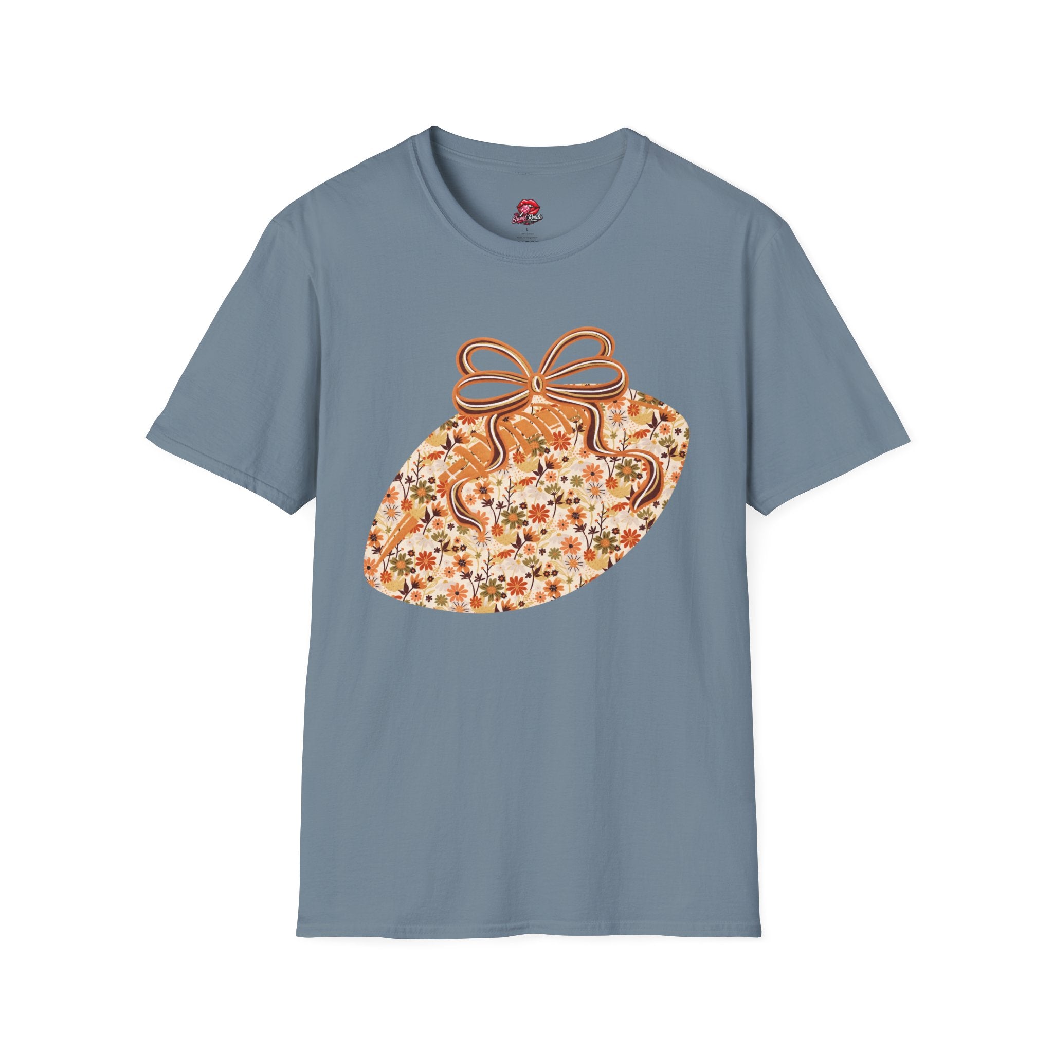 Floral Pumpkin Bow T‑Shirt