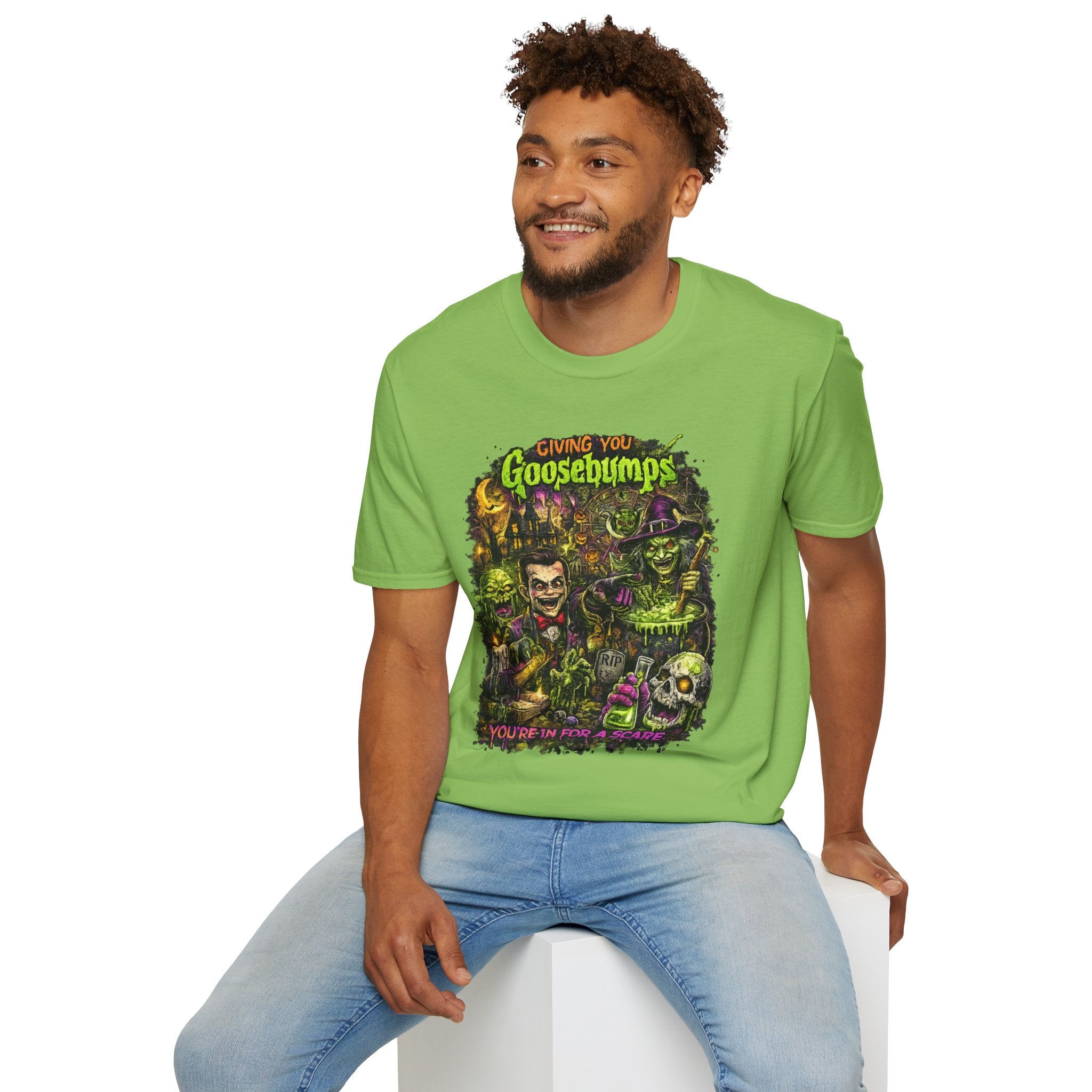 Goosebumps Horror Shirt | Giving You Goosebumps Retro Halloween T-Shirt | Vintage Horror Graphic Tee | Spooky 90s Horror Fan Shirt