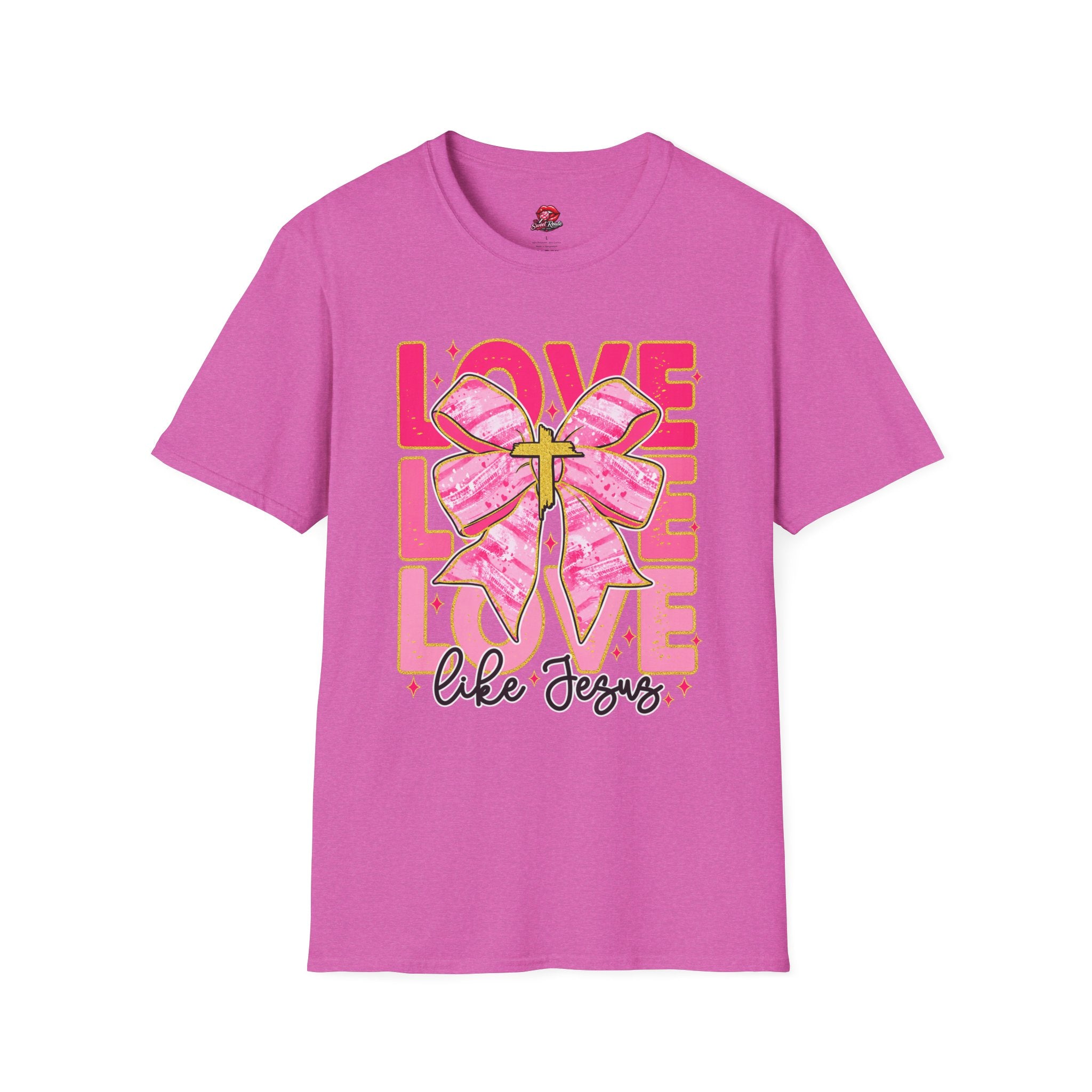 Love Like Jesus Pink Bow Graphic Tee