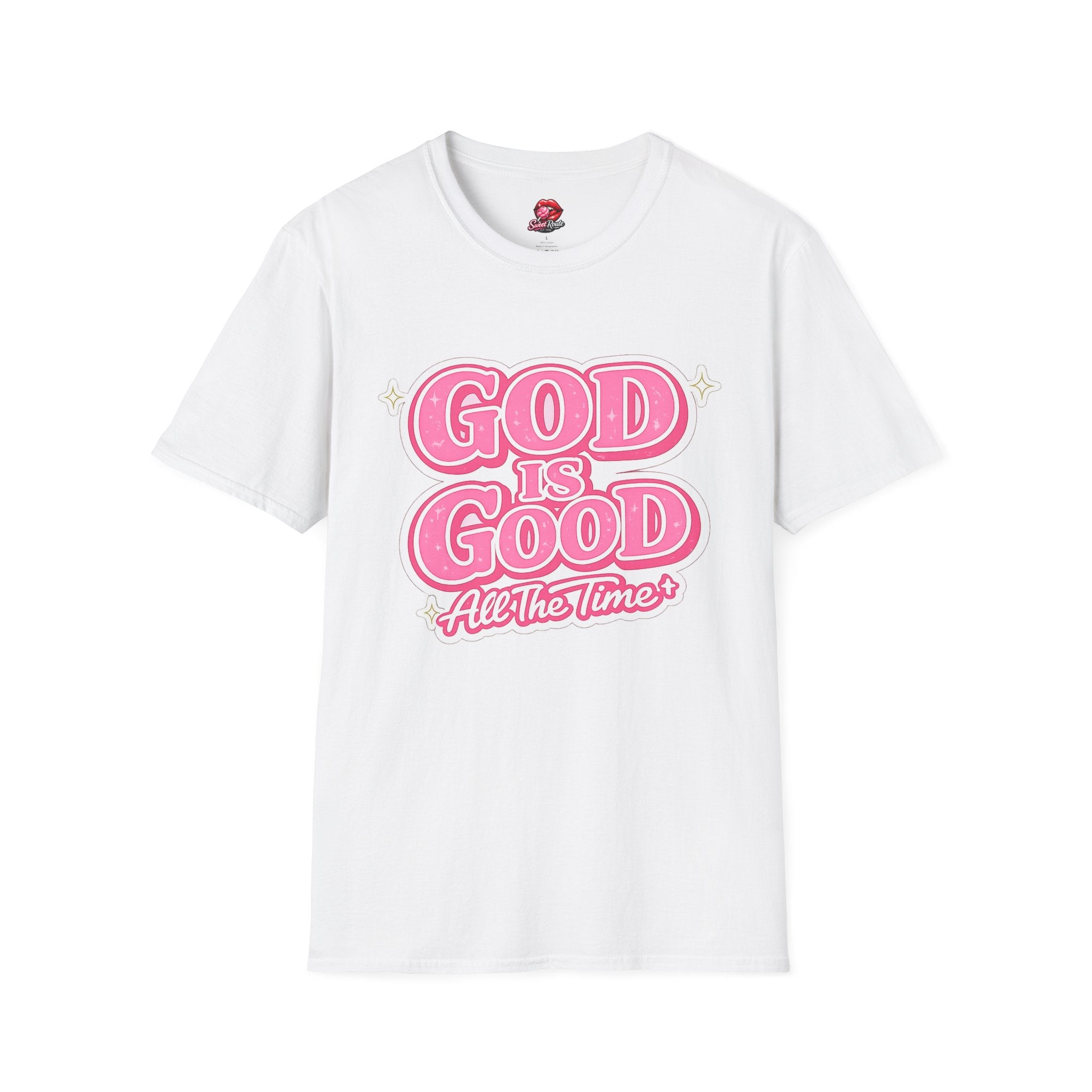 God Is Good pink retro script T-Shirt