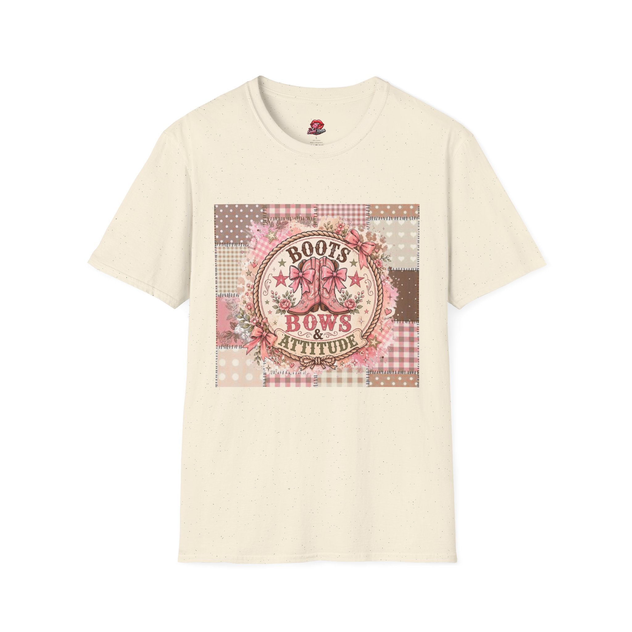 Boots Bows Attitude patchwork Tee
