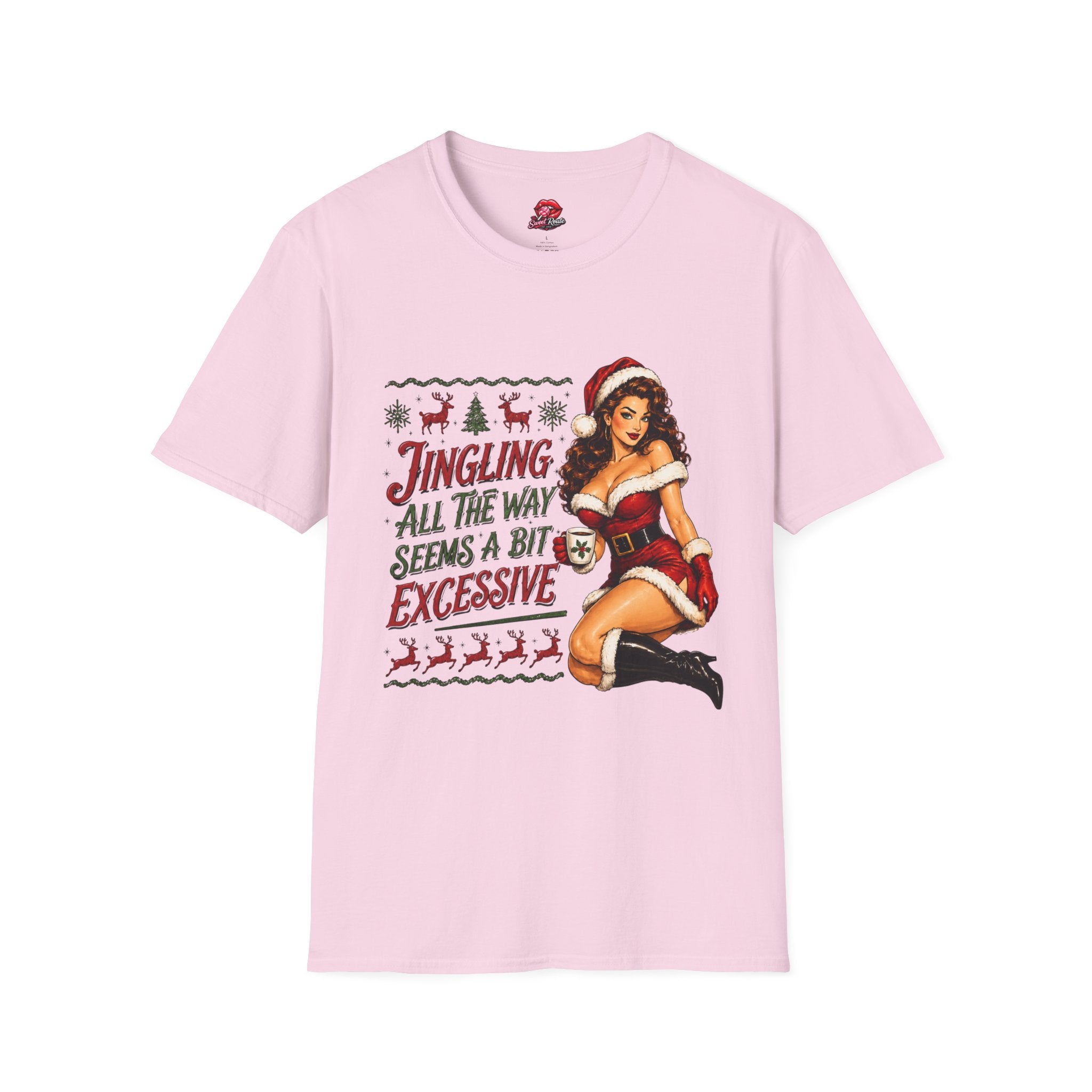 Jingling All The Way Pinup Santa T-Shirt