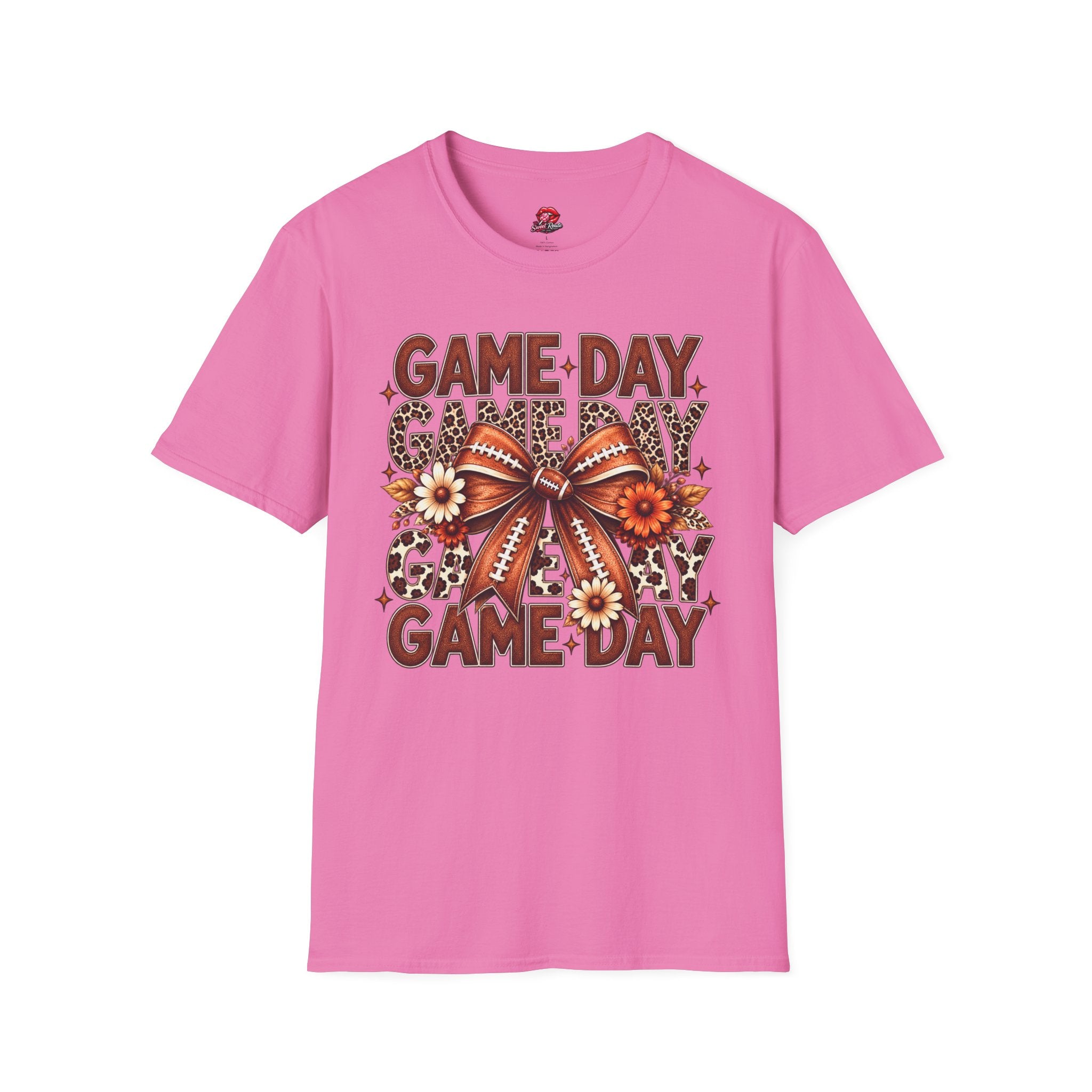 Floral Football Bow Game Day Tee