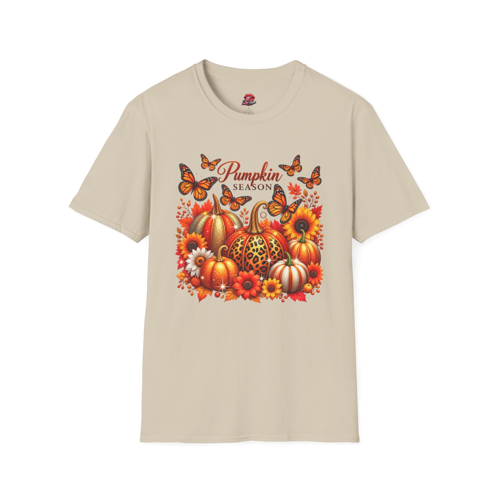 Autumn Pumpkins, Sunflowers & Butterflies Fall Tee