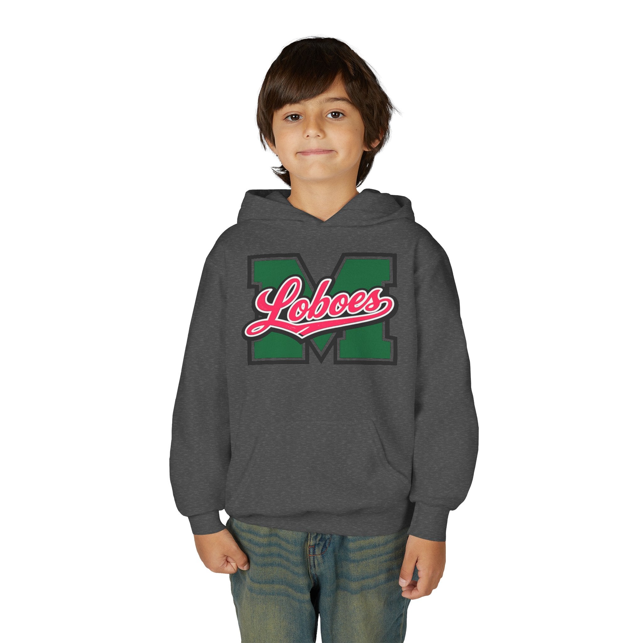 Youth Loboes M Letter Hoodie — Kids School Spirit Sweatshirt