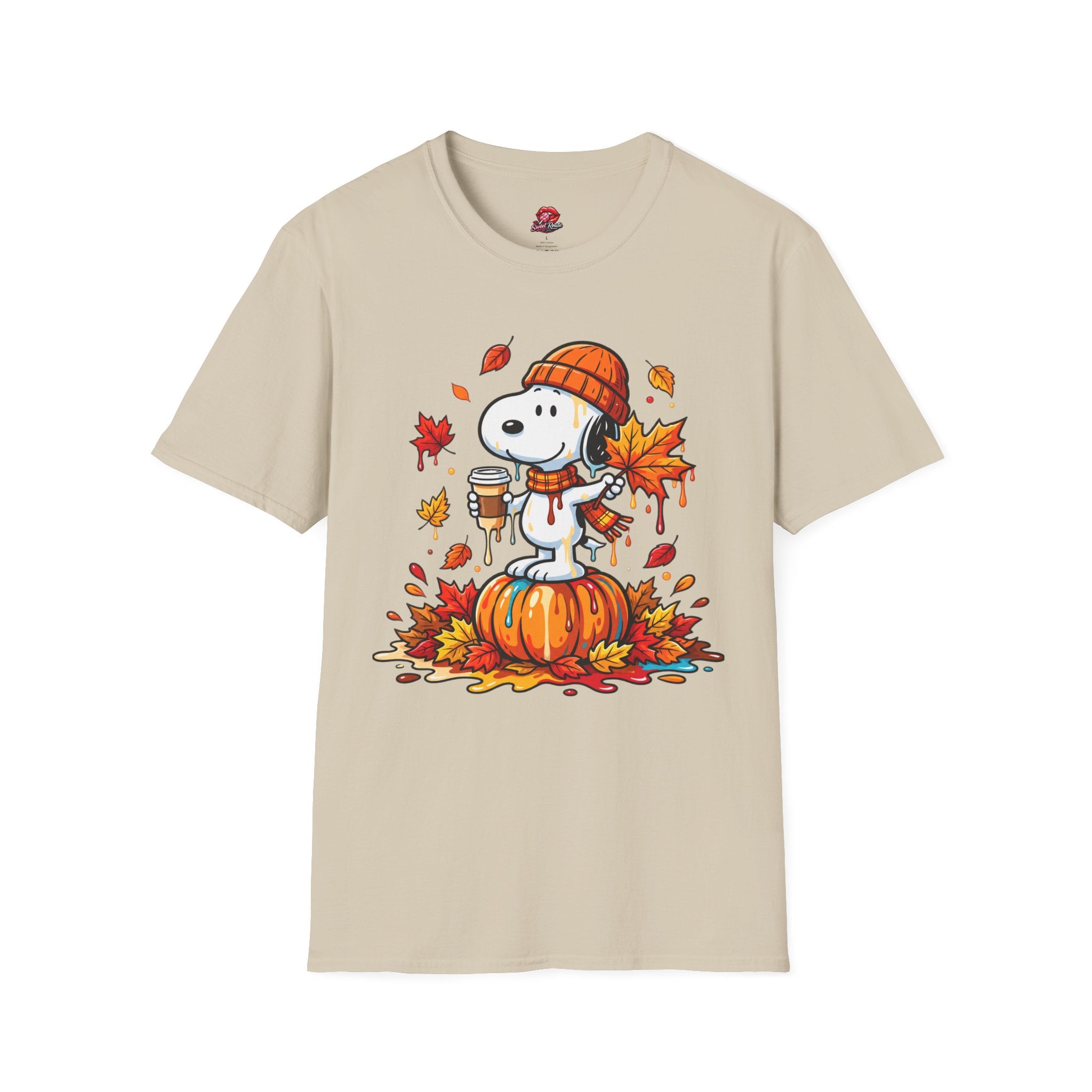 Fall Pumpkin, Leaves & Coffee snoopy T-Shirt