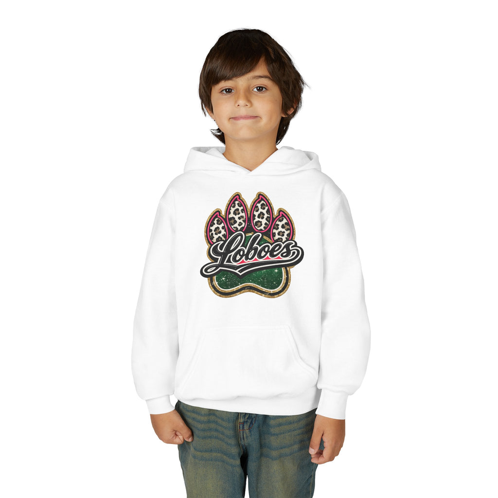 Youth Hoodie with 'Loboes' Paw