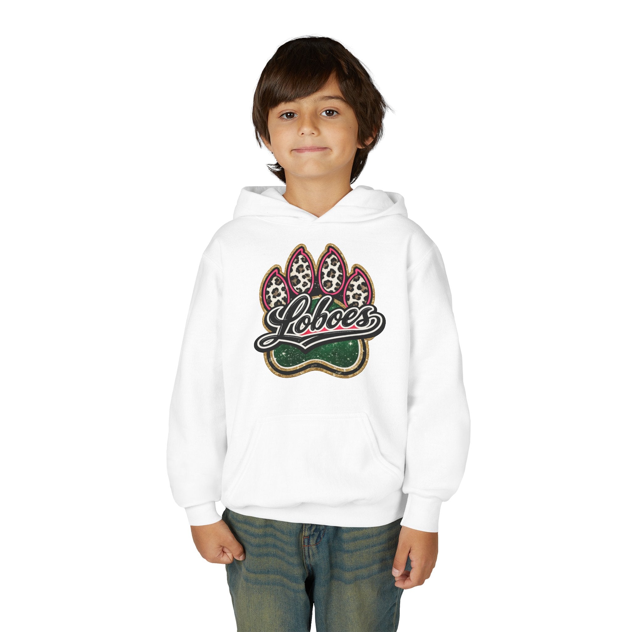 Youth Hoodie with 'Loboes' Paw